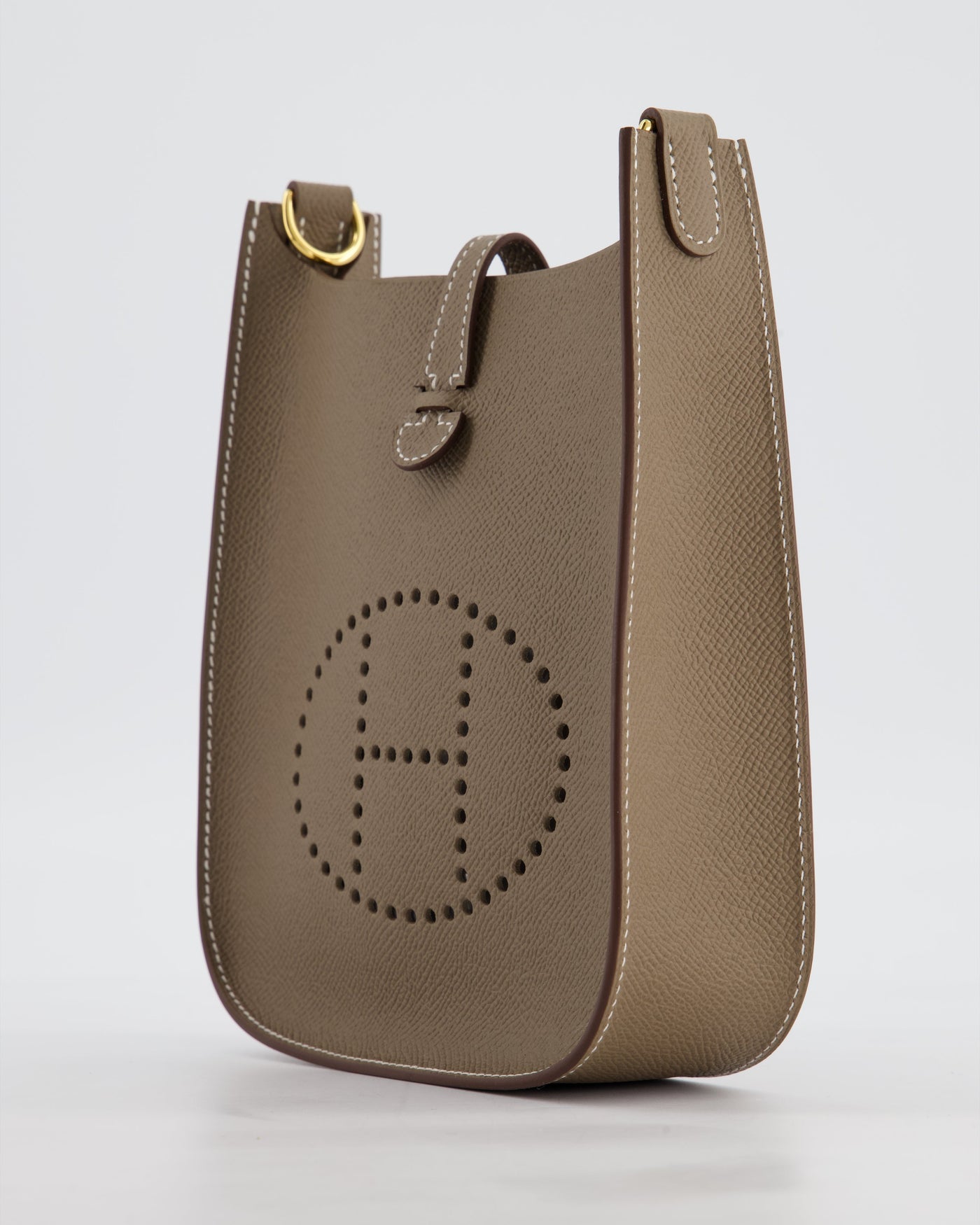 Hermes Mini Evelyne Sellier Bag in Etoupe Epsom Leather with Gold Hardware - Product Image 10