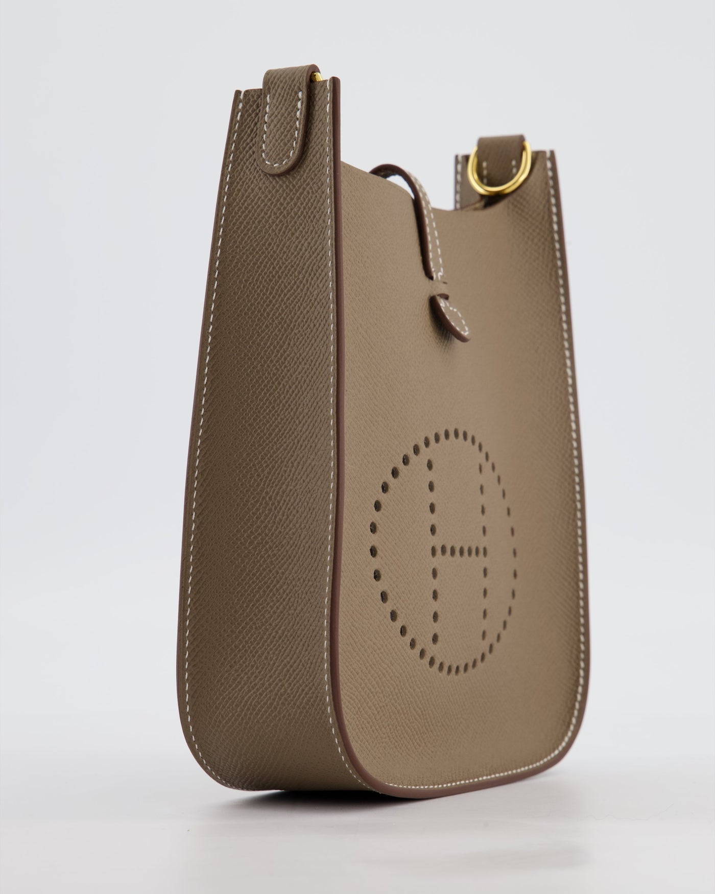 Hermes Mini Evelyne Sellier Bag in Etoupe Epsom Leather with Gold Hardware - Product Image 12