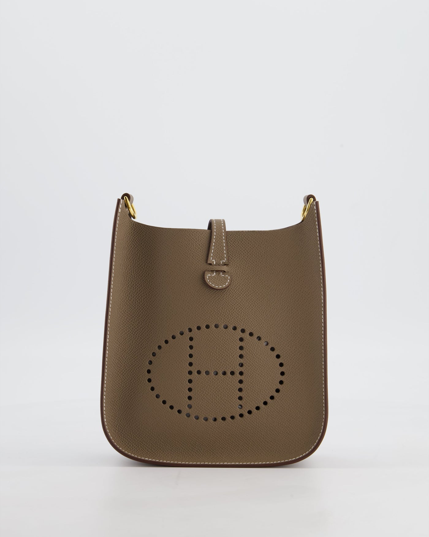 Hermes Mini Evelyne Sellier Bag in Etoupe Epsom Leather with Gold Hardware - Product Image 2