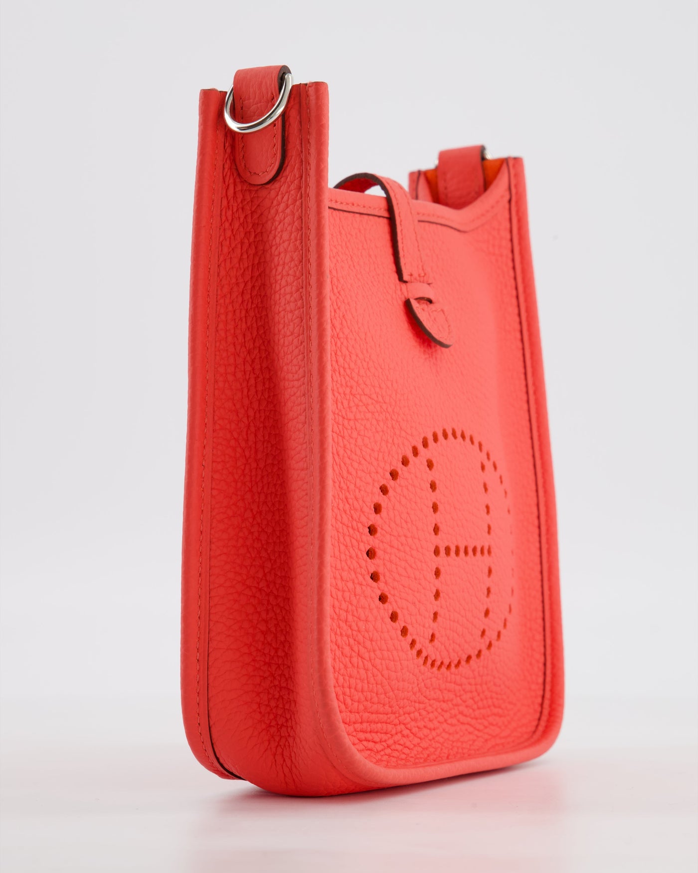 Hermes Mini Evelyne Bag in Rose Texas Clemence Leather with Palladium Hardware - Product Image 12