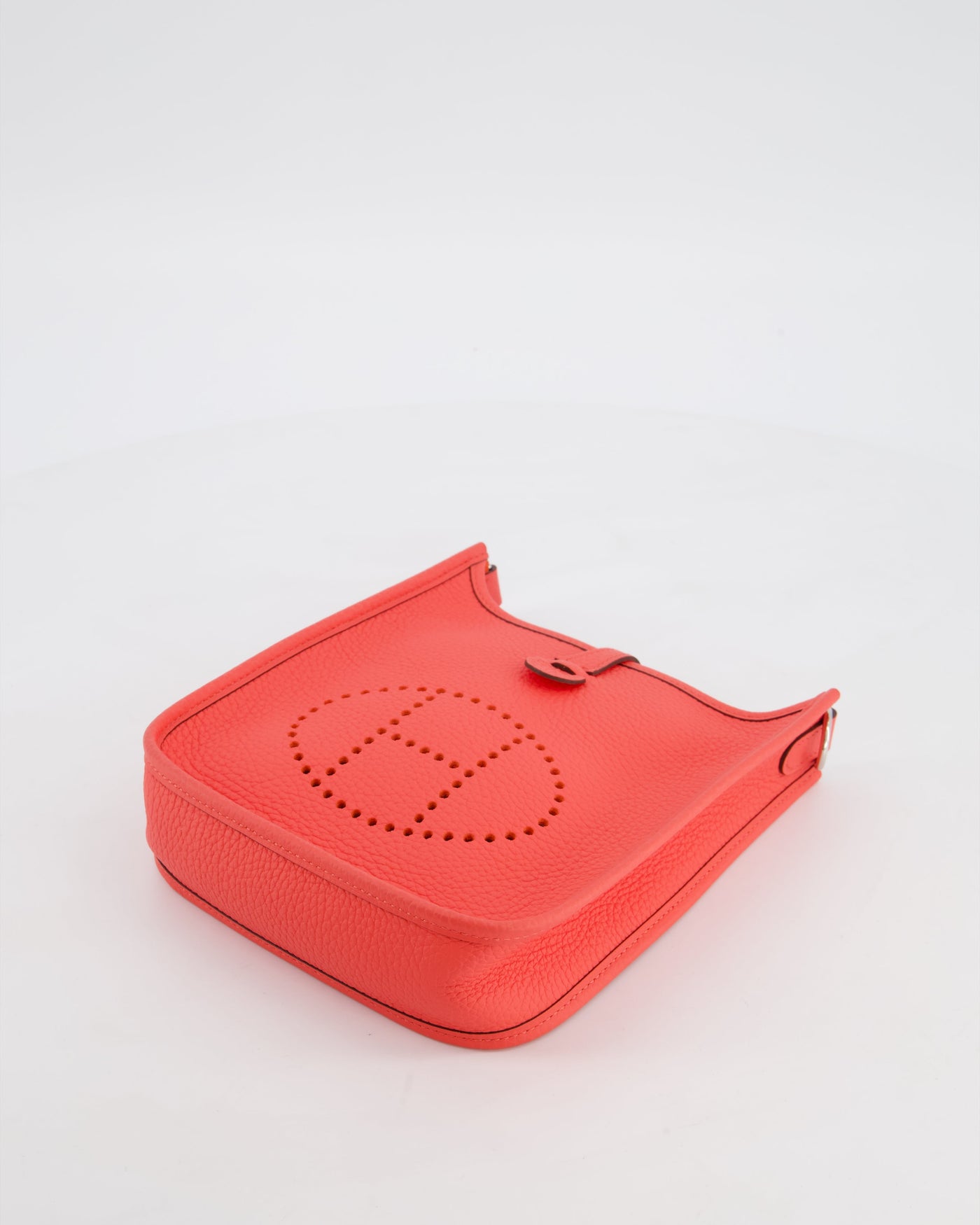 Hermes Mini Evelyne Bag in Rose Texas Clemence Leather with Palladium Hardware - Product Image 20
