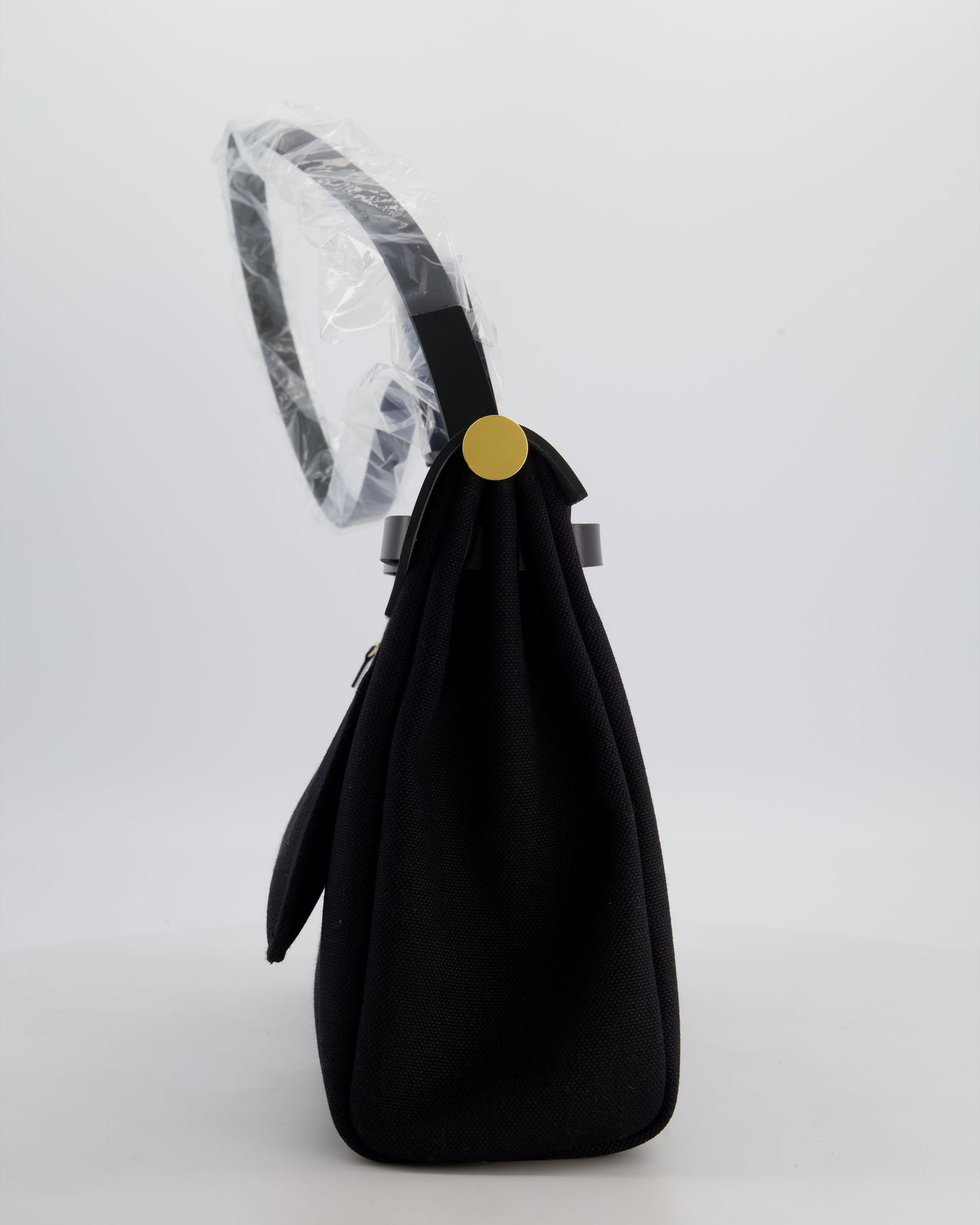 Hermes Herbag 31 Zip Bag in Noir Toile Officier Canvas, Noir Vache Hunter Leather with Gold Hardware - Product Image 3
