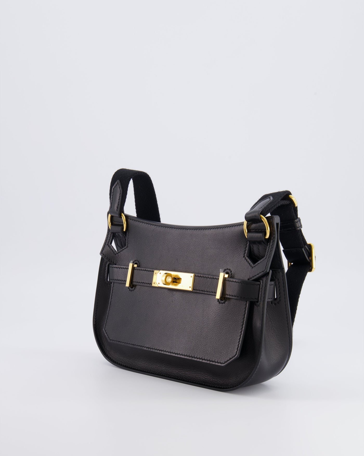 *RARE* Hermes Mini Jypsiere Crossbody Bag in Black Evergrain Leather with Gold Hardware - Product Image 9