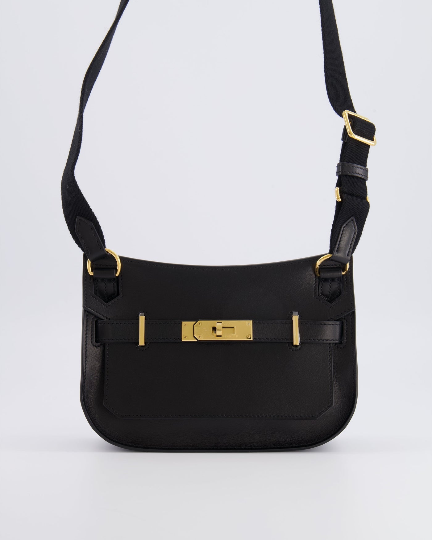 *RARE* Hermes Mini Jypsiere Crossbody Bag in Black Evergrain Leather with Gold Hardware - Product Image 11