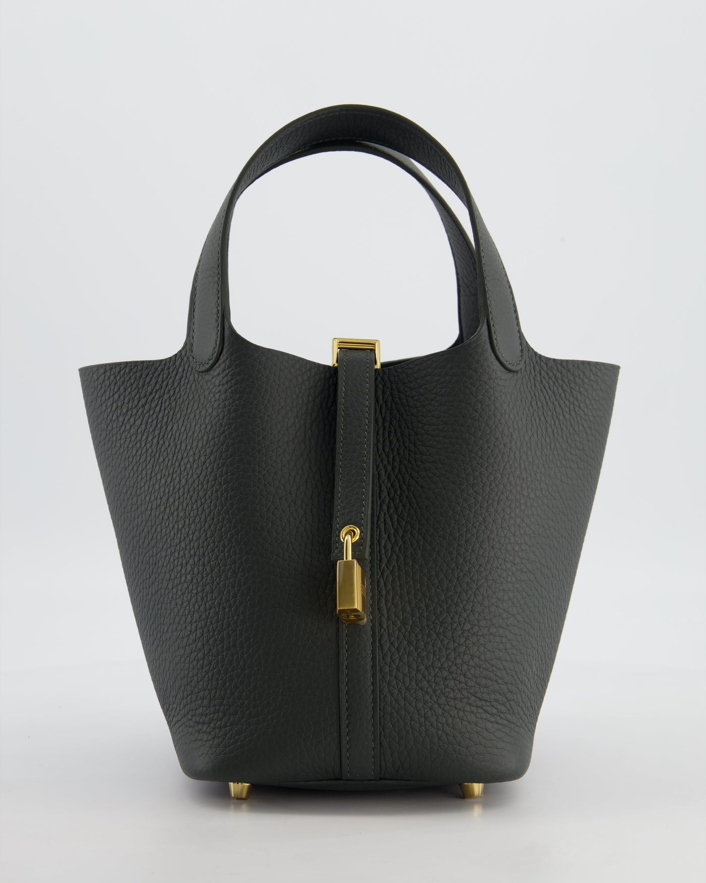 Hermes Picotin Lock 18 Bag in Vert Mangrove Clemence Leather with Permabrass Hardware | Studio Nafay