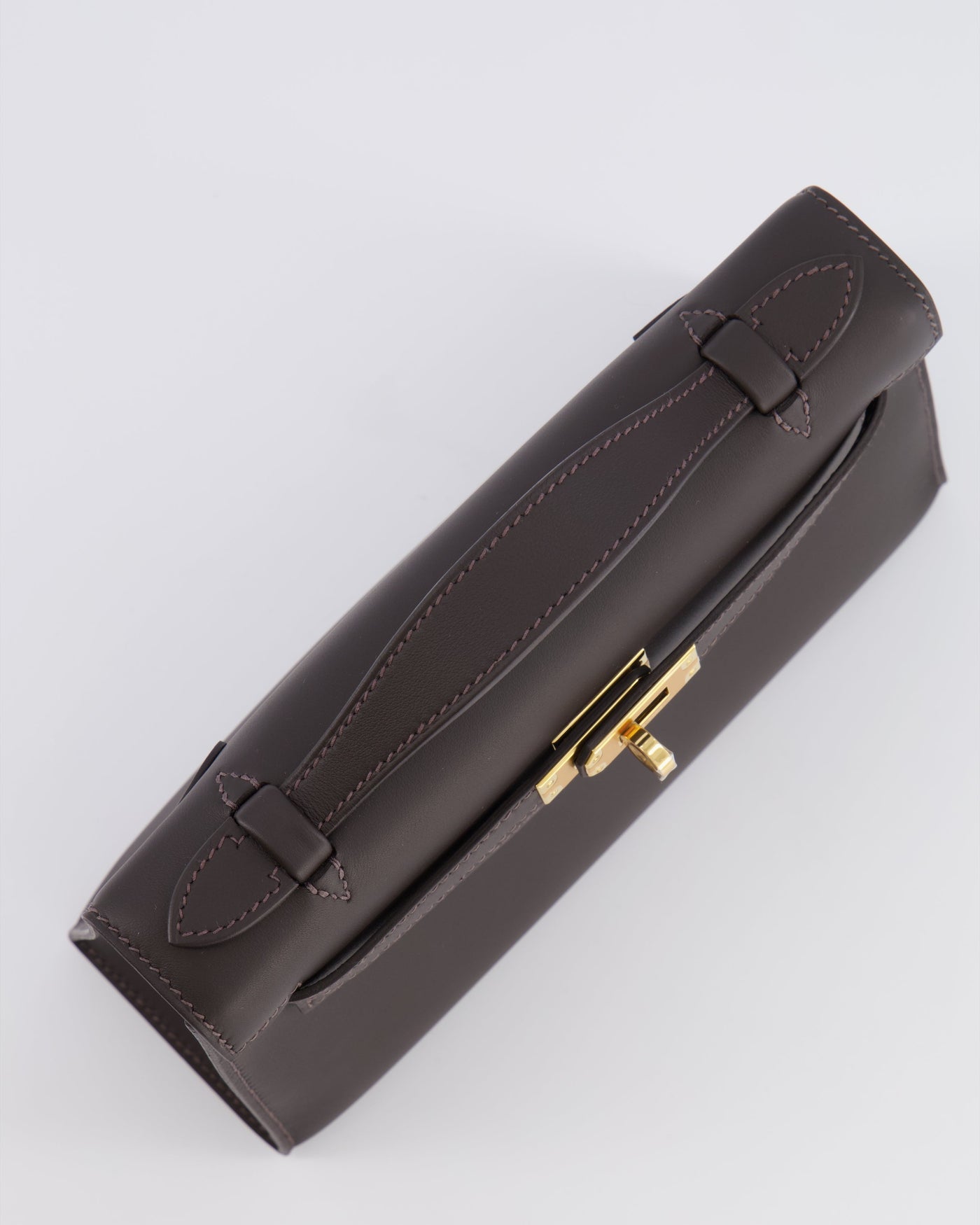 *RARE* Hermes Kelly Pochette Bag in Bai Brun Swift Leather with Gold Hardware - Product Image 15