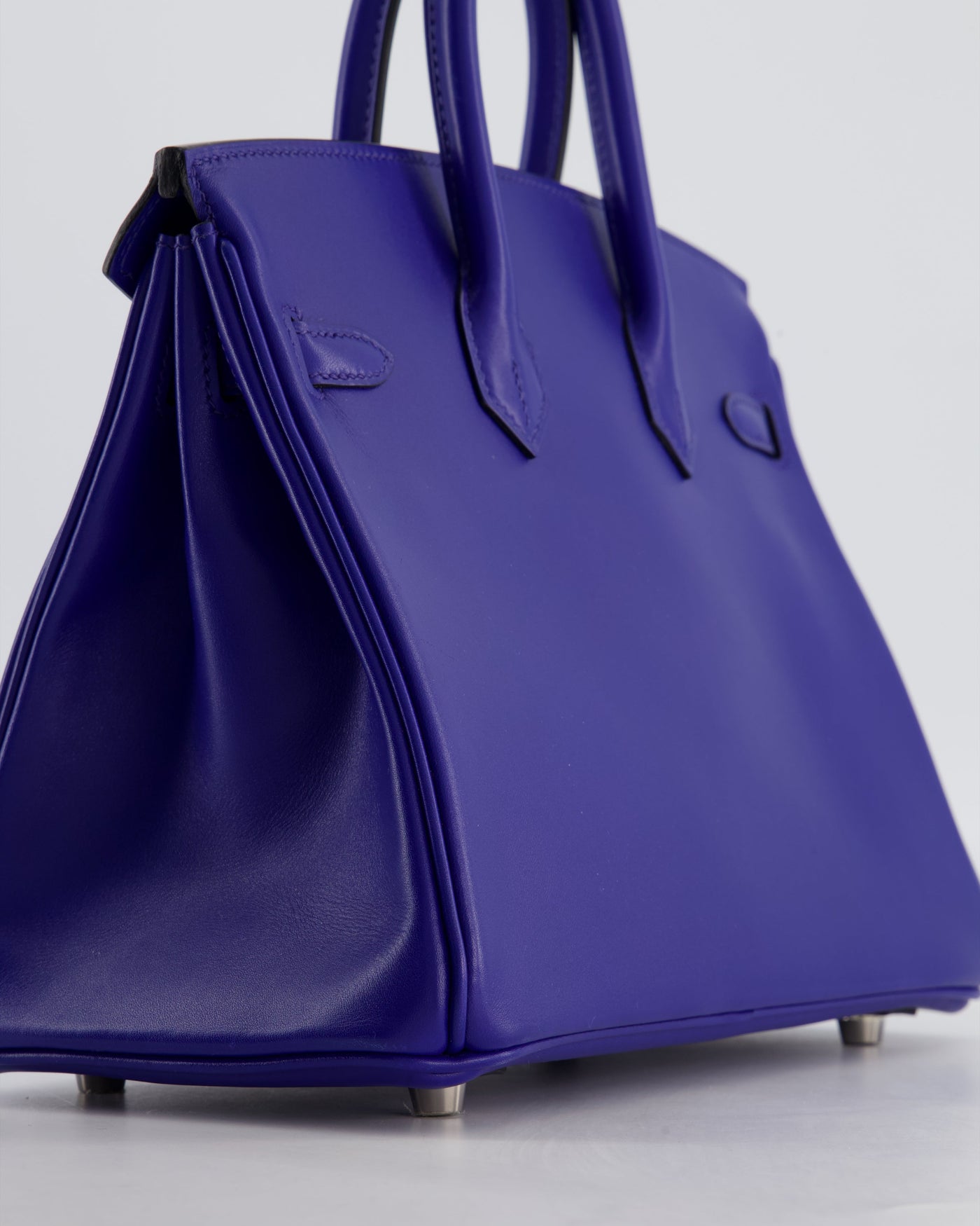 Hermes Birkin 25 Retourne Bag in Blue Electrique Tadelakt Leather with Palladium Hardware - Product Image 13