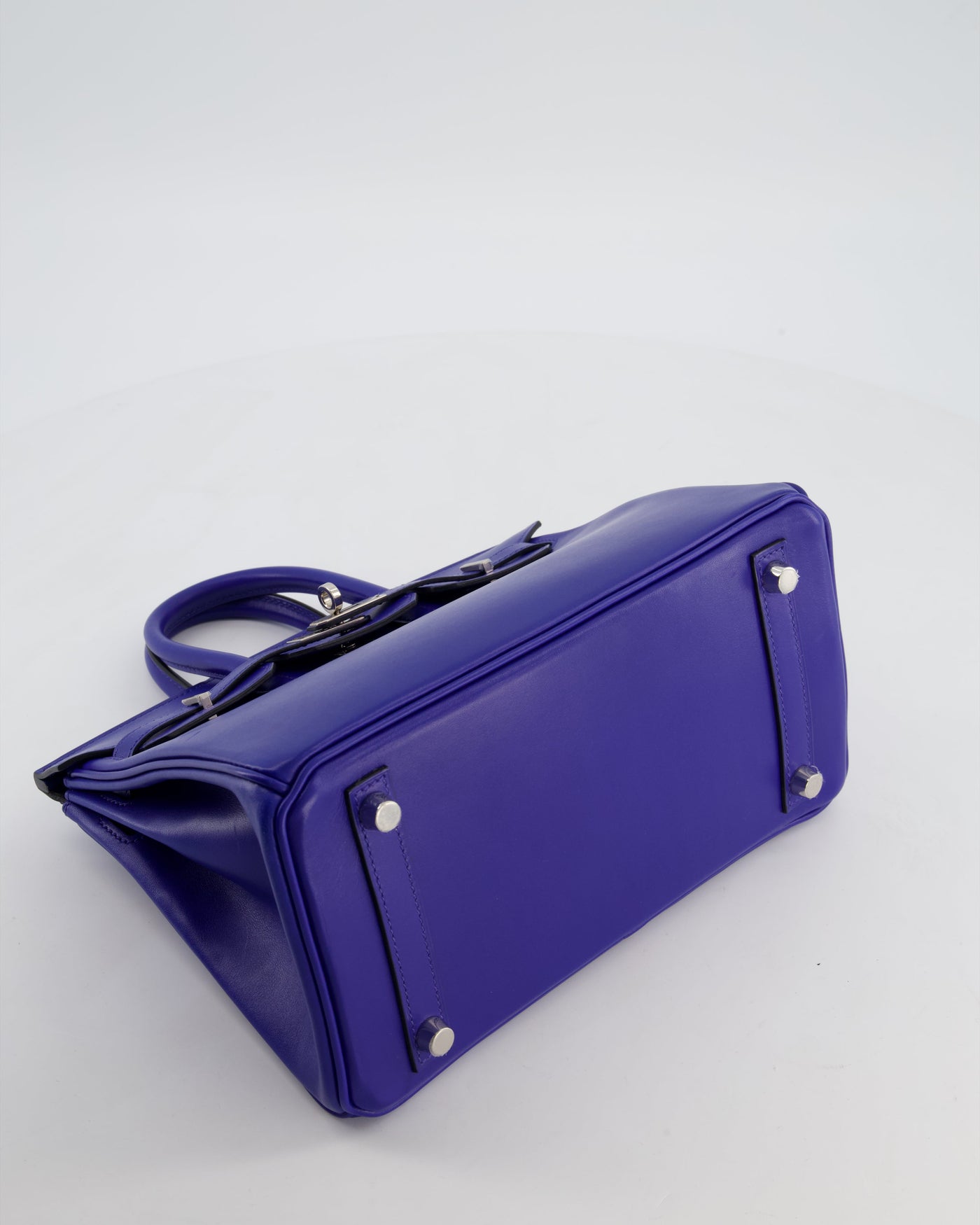 Hermes Birkin 25 Retourne Bag in Blue Electrique Tadelakt Leather with Palladium Hardware - Product Image 18