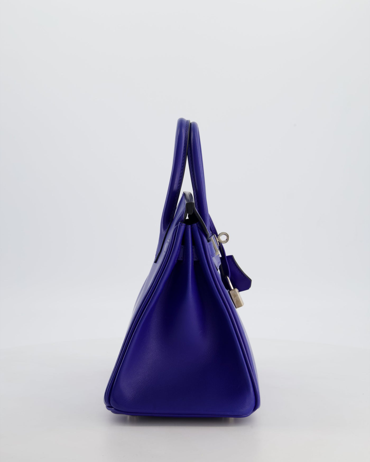 Hermes Birkin 25 Retourne Bag in Blue Electrique Tadelakt Leather with Palladium Hardware - Product Image 4