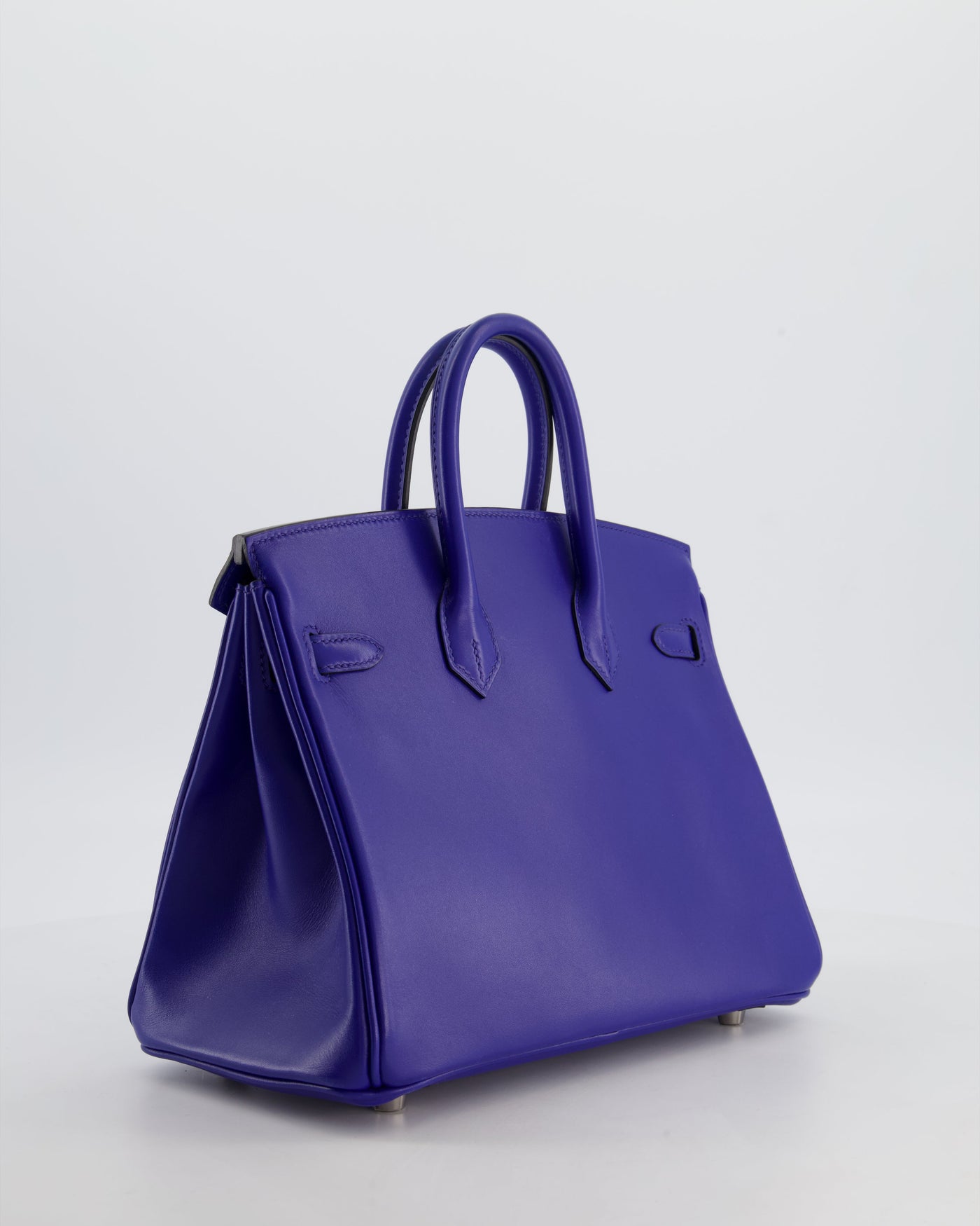 Hermes Birkin 25 Retourne Bag in Blue Electrique Tadelakt Leather with Palladium Hardware - Product Image 7