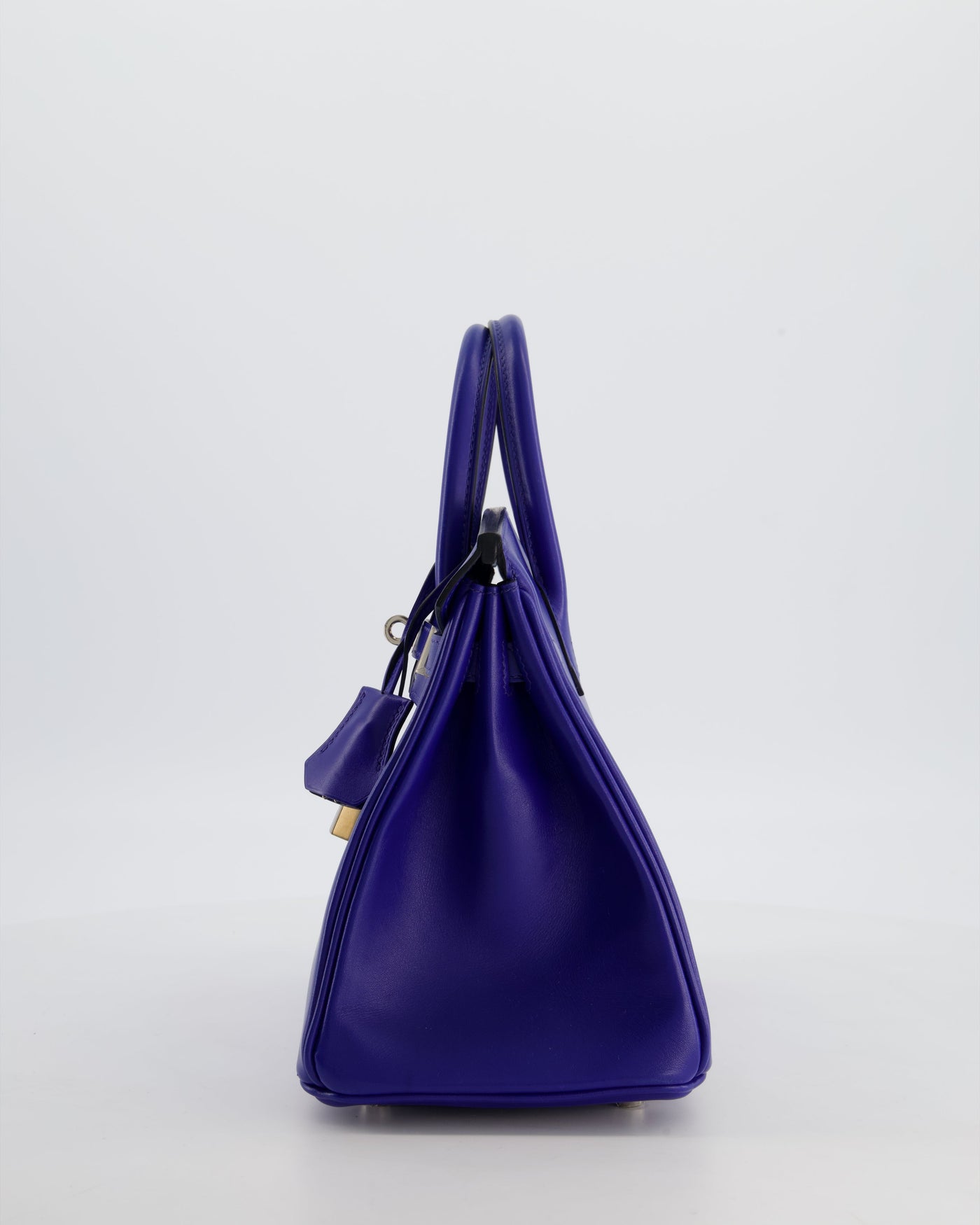 Hermes Birkin 25 Retourne Bag in Blue Electrique Tadelakt Leather with Palladium Hardware - Product Image 8