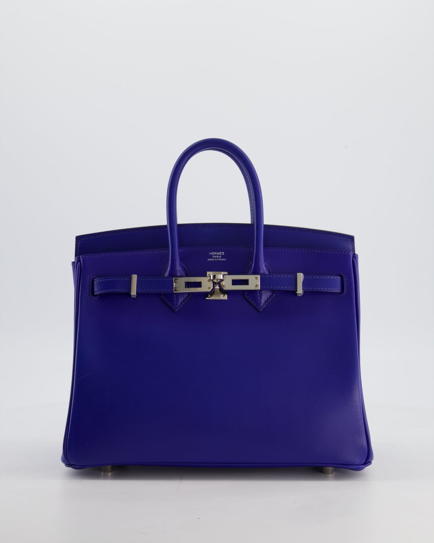 Hermes Birkin 25 Retourne Bag in Blue Electrique Tadelakt Leather with Palladium Hardware - Product Image 2