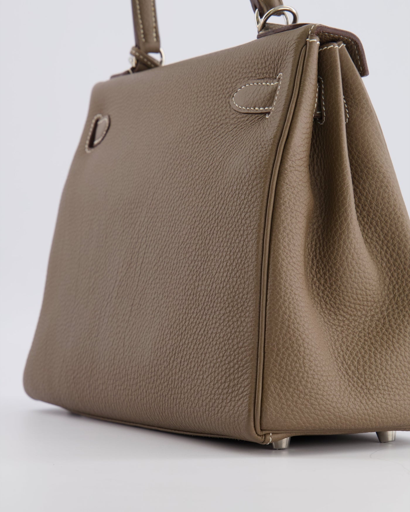 Hermes Kelly 28 Retourne Bag in Etoupe Togo Leather with Palladium Hardware - Product Image 14