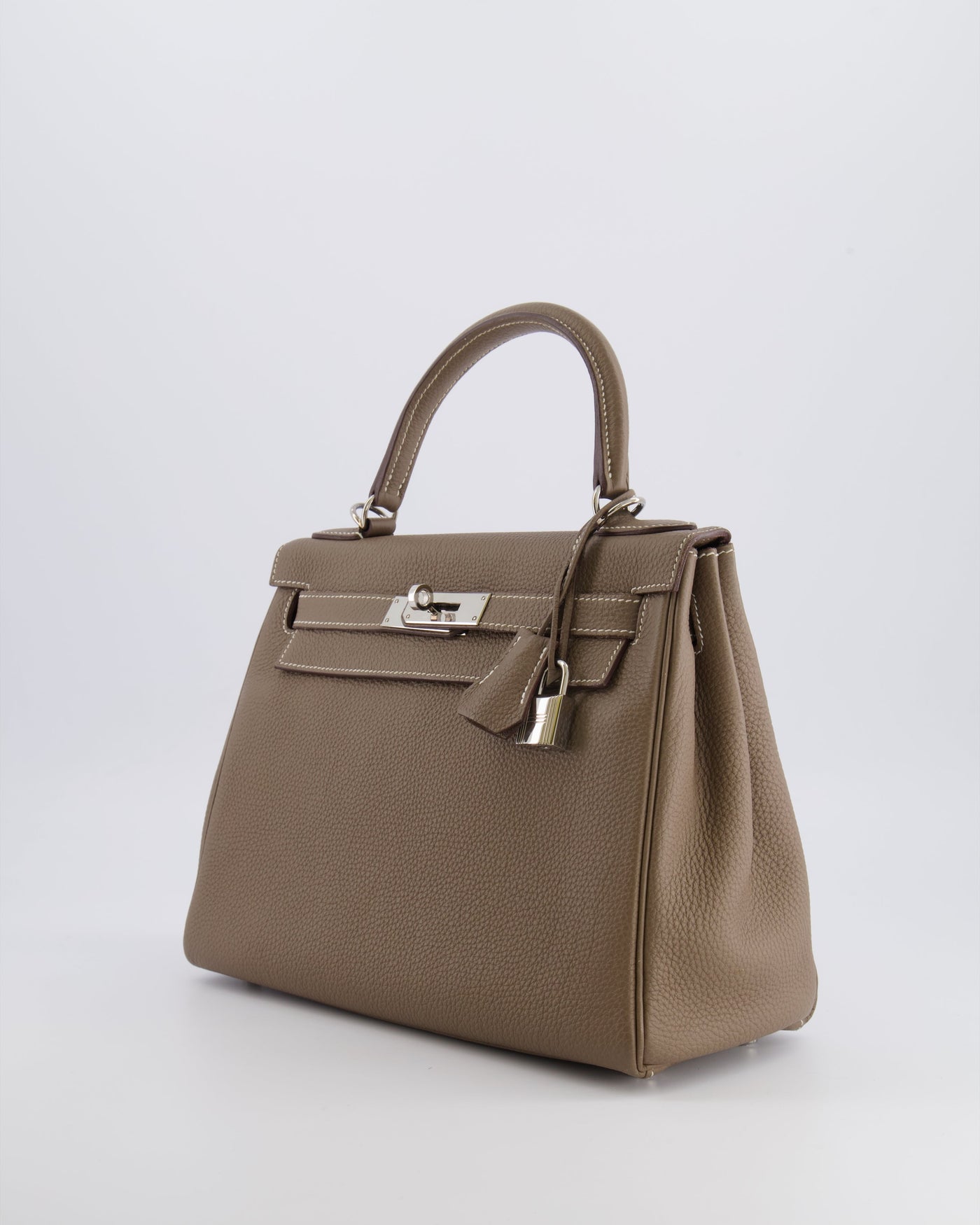 Hermes Kelly 28 Retourne Bag in Etoupe Togo Leather with Palladium Hardware - Product Image 5