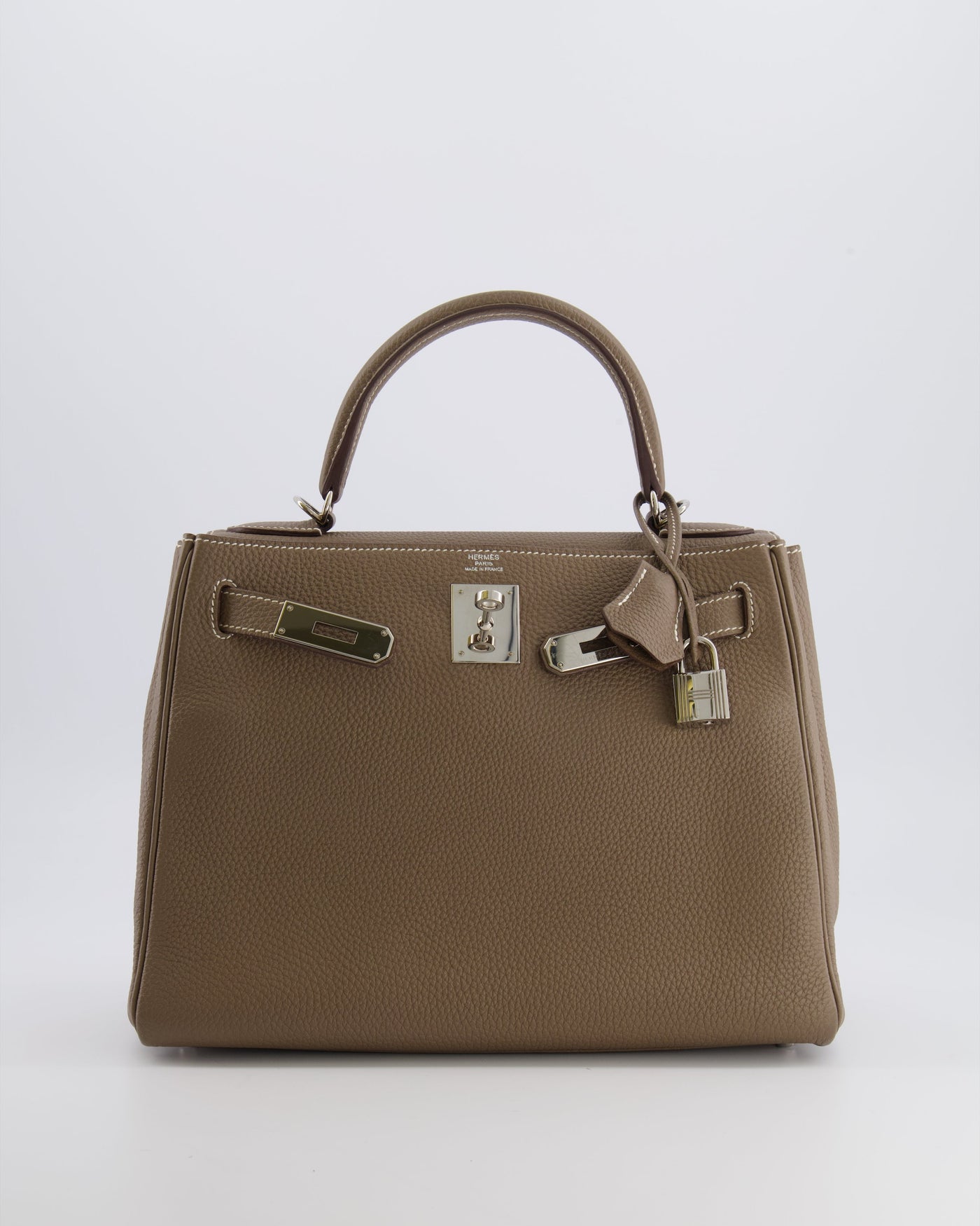 Hermes Kelly 28 Retourne Bag in Etoupe Togo Leather with Palladium Hardware - Product Image 3