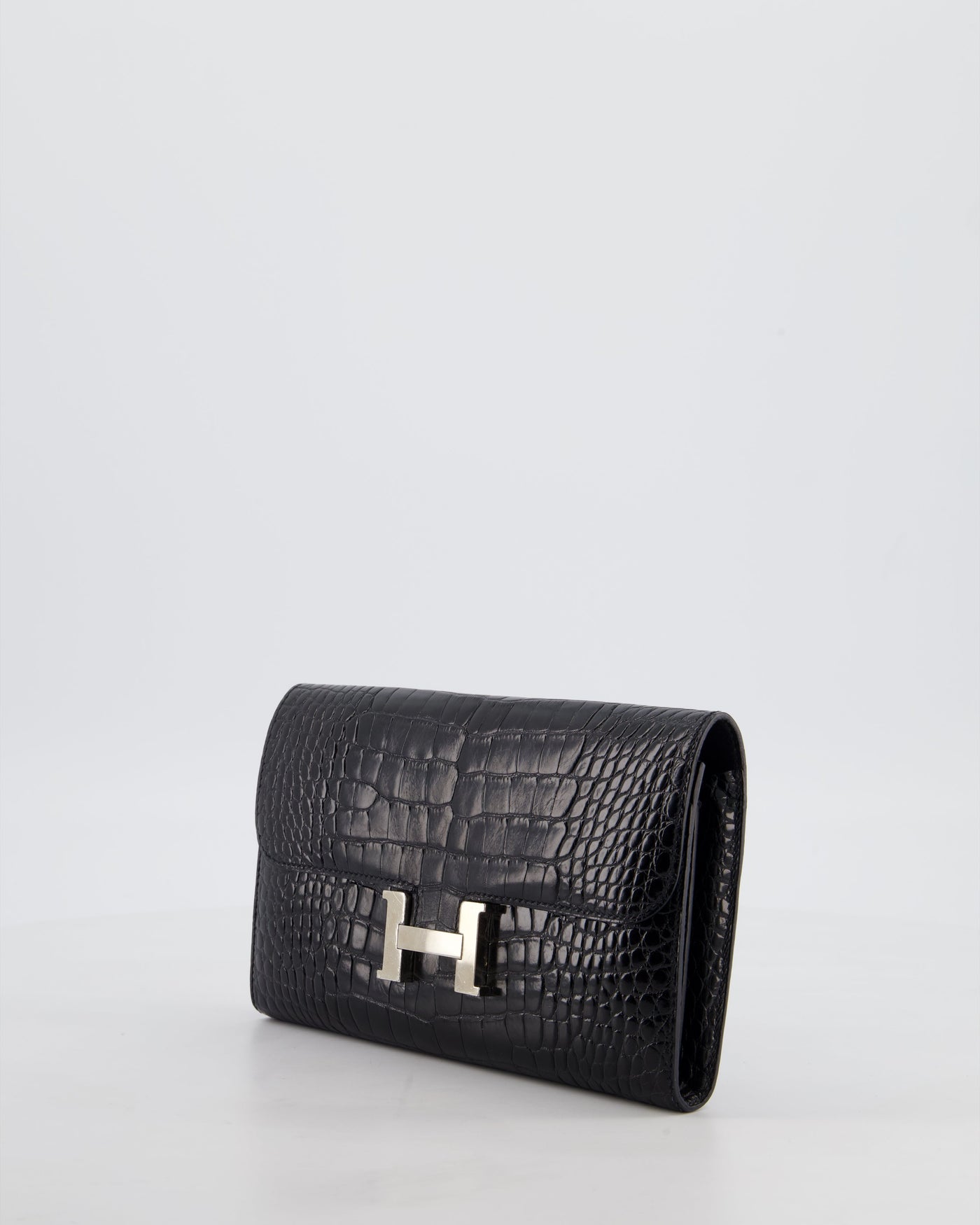 Hermes Constance Wallet in Noir Alligator with Palladium Hardware - Product Image 8