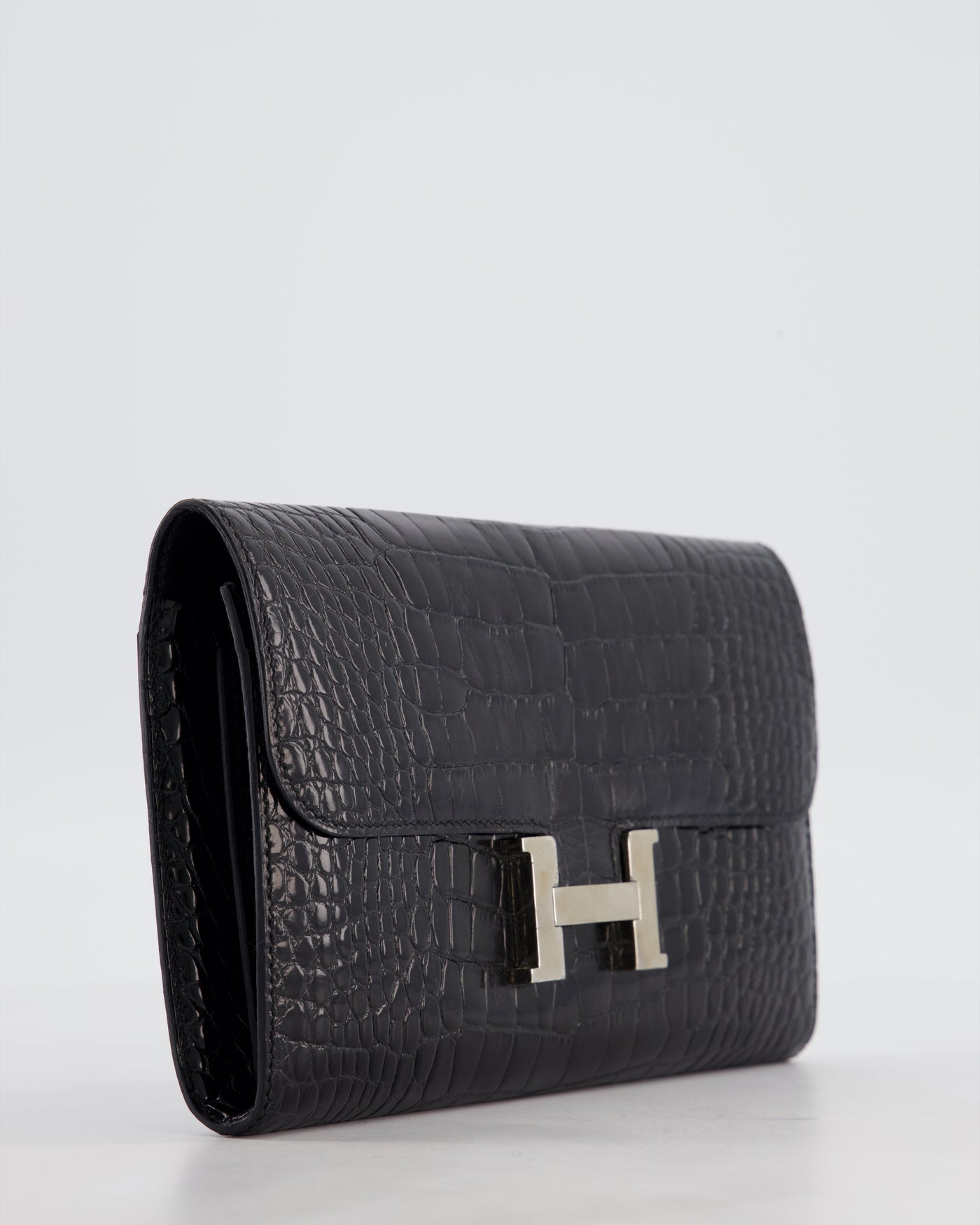 Hermes Constance Wallet in Noir Alligator with Palladium Hardware - Product Image 9