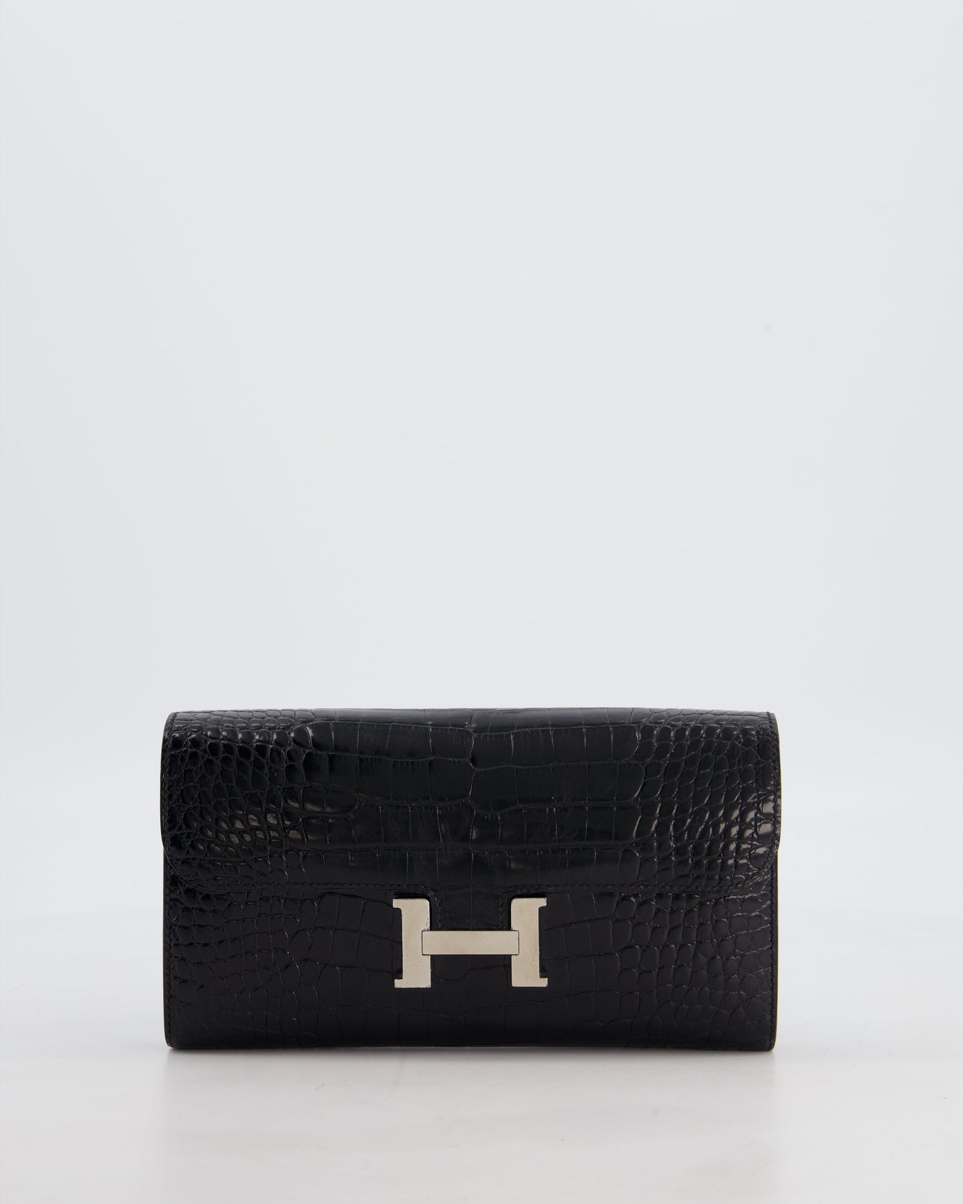 Hermes Constance Wallet in Noir Alligator with Palladium Hardware | Studio Nafay