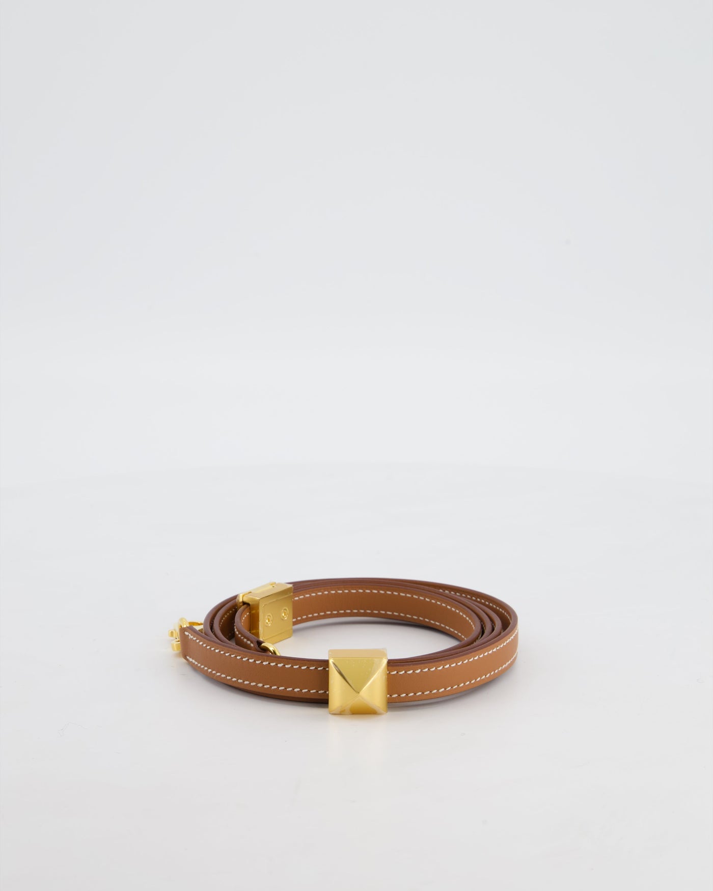 Hermes Medor Adjustable Bag Strap in Gold Swift Leather with Gold Hardware | Studio Nafay