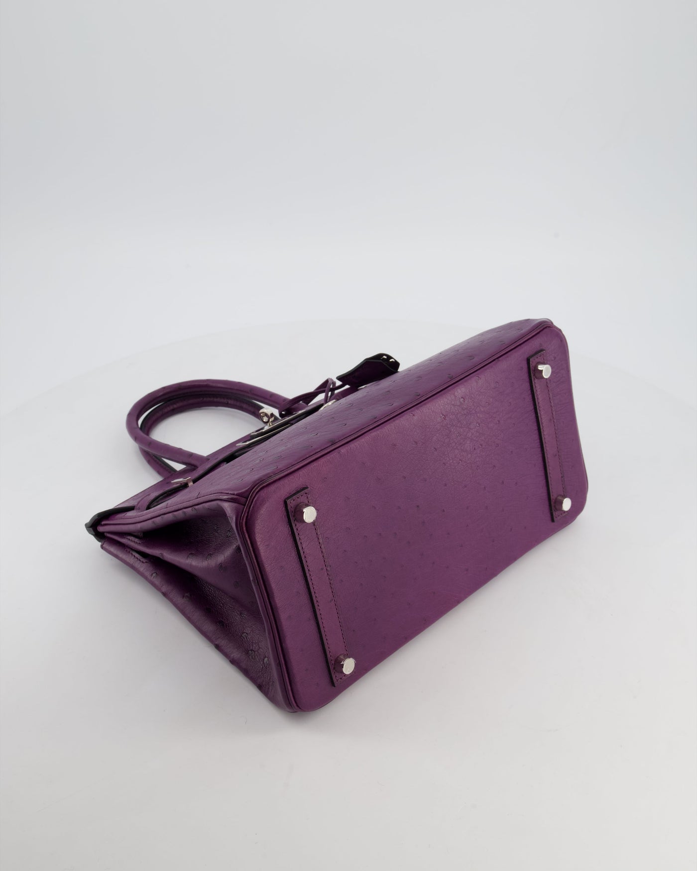 Hermes Birkin 30 Retourne Bag in Violine Ostrich Leather with Palladium Hardware - Product Image 17