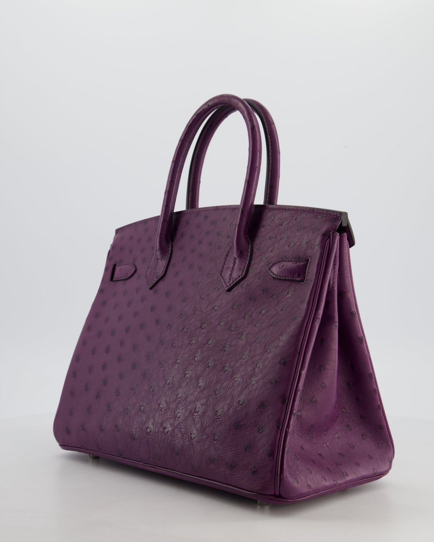 Hermes Birkin 30 Retourne Bag in Violine Ostrich Leather with Palladium Hardware - Product Image 5