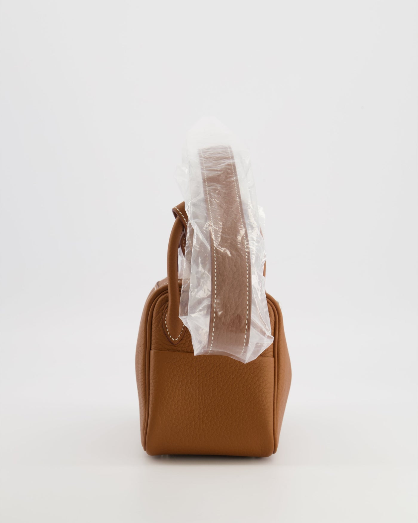 Hermes Mini Lindy Bag in Gold Taurillon Clemence Leather with Palladium Hardware - Product Image 8