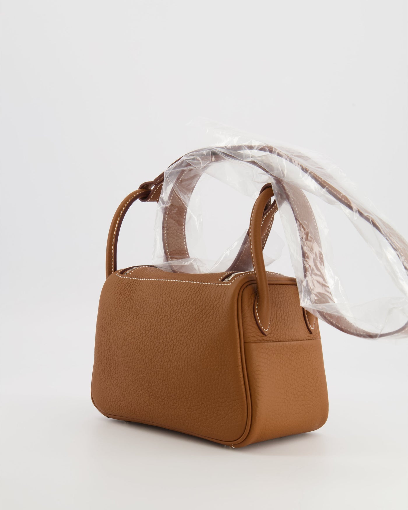 Hermes Mini Lindy Bag in Gold Taurillon Clemence Leather with Palladium Hardware - Product Image 9