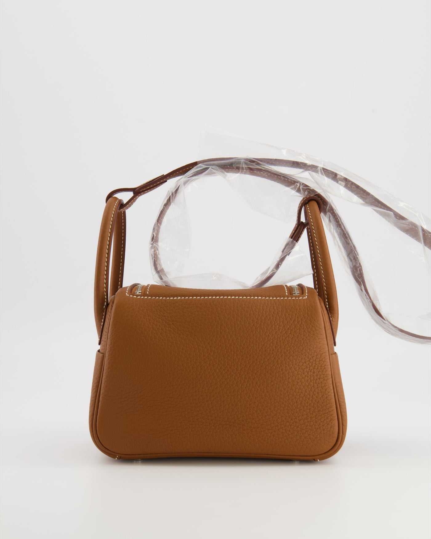 Hermes Mini Lindy Bag in Gold Taurillon Clemence Leather with Palladium Hardware - Product Image 4