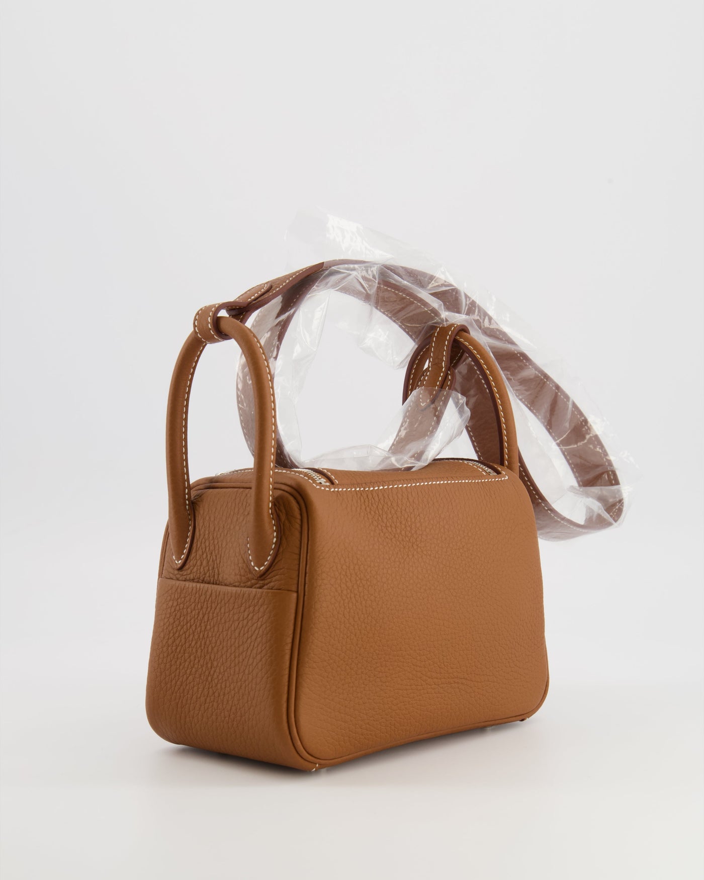 Hermes Mini Lindy Bag in Gold Taurillon Clemence Leather with Palladium Hardware - Product Image 10