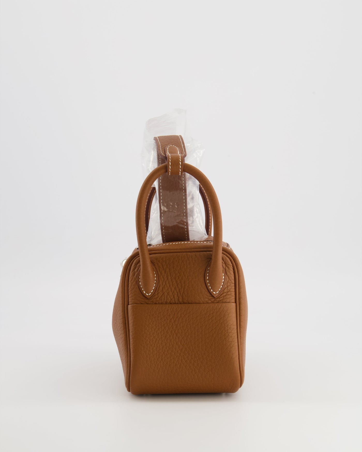 Hermes Mini Lindy Bag in Gold Taurillon Clemence Leather with Palladium Hardware - Product Image 7