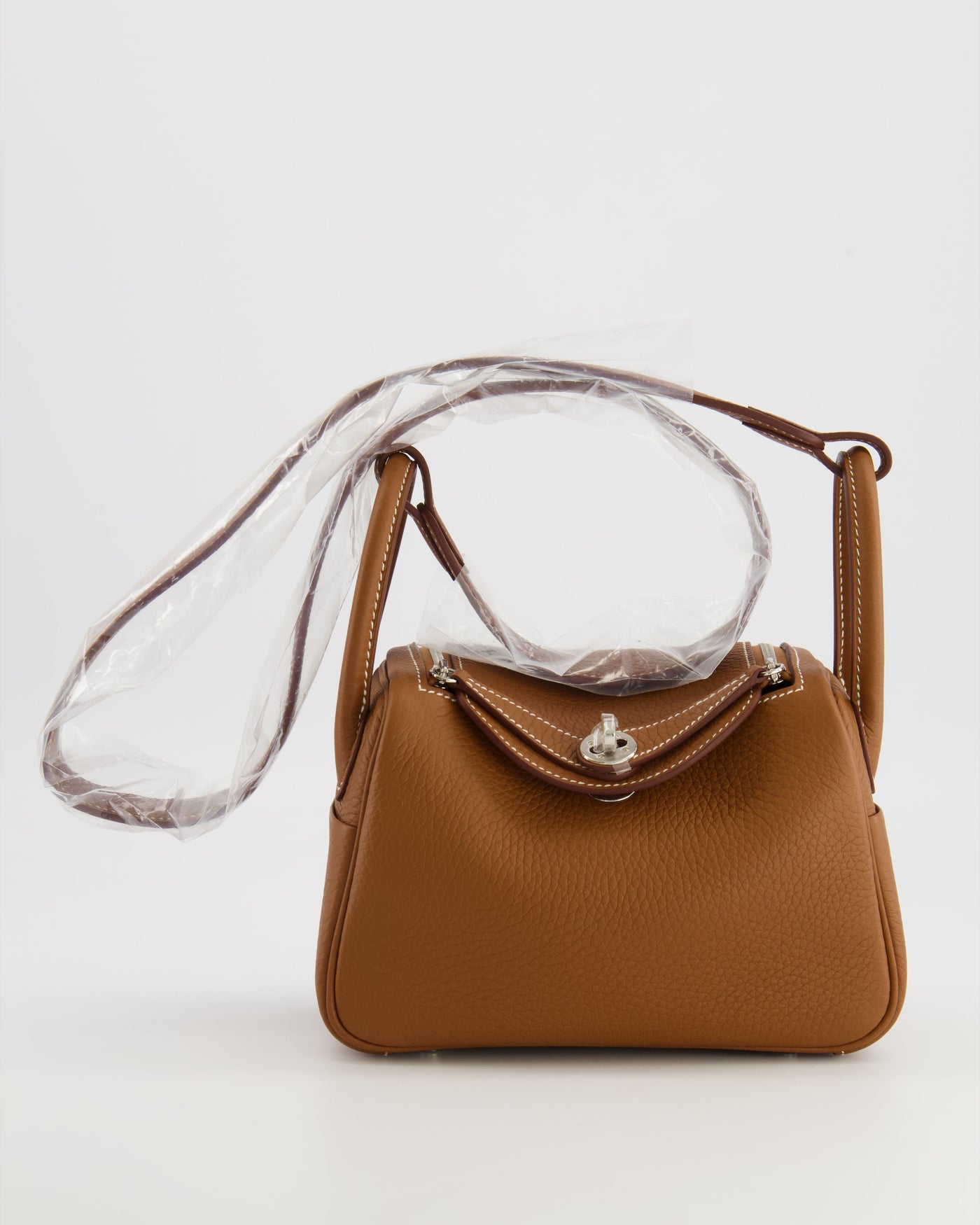 Hermes Mini Lindy Bag in Gold Taurillon Clemence Leather with Palladium Hardware - Product Image 3