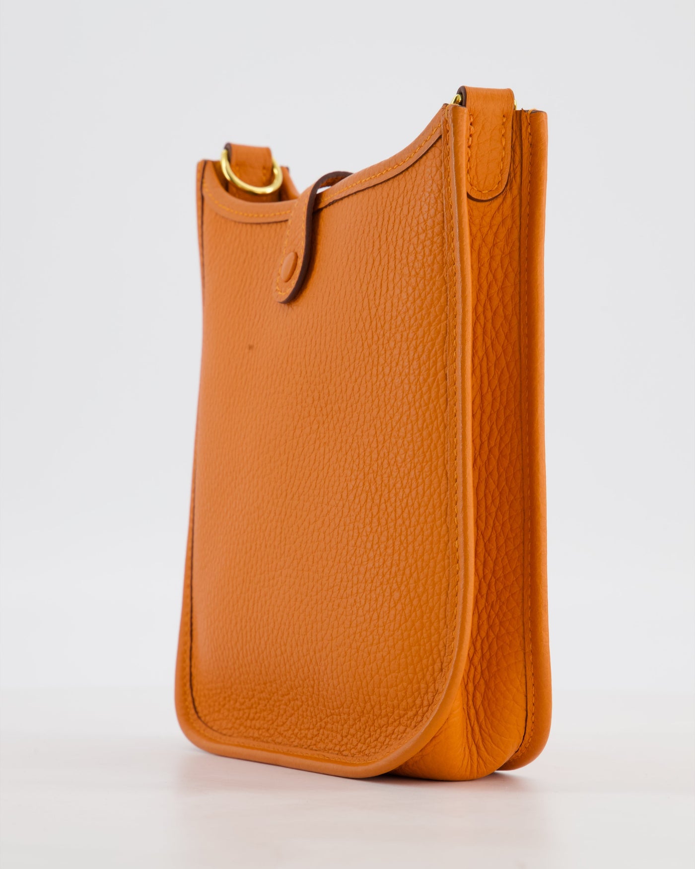 Hermes Mini Evelyne Bag in Orange Clemence Leather with Gold Hardware - Product Image 11