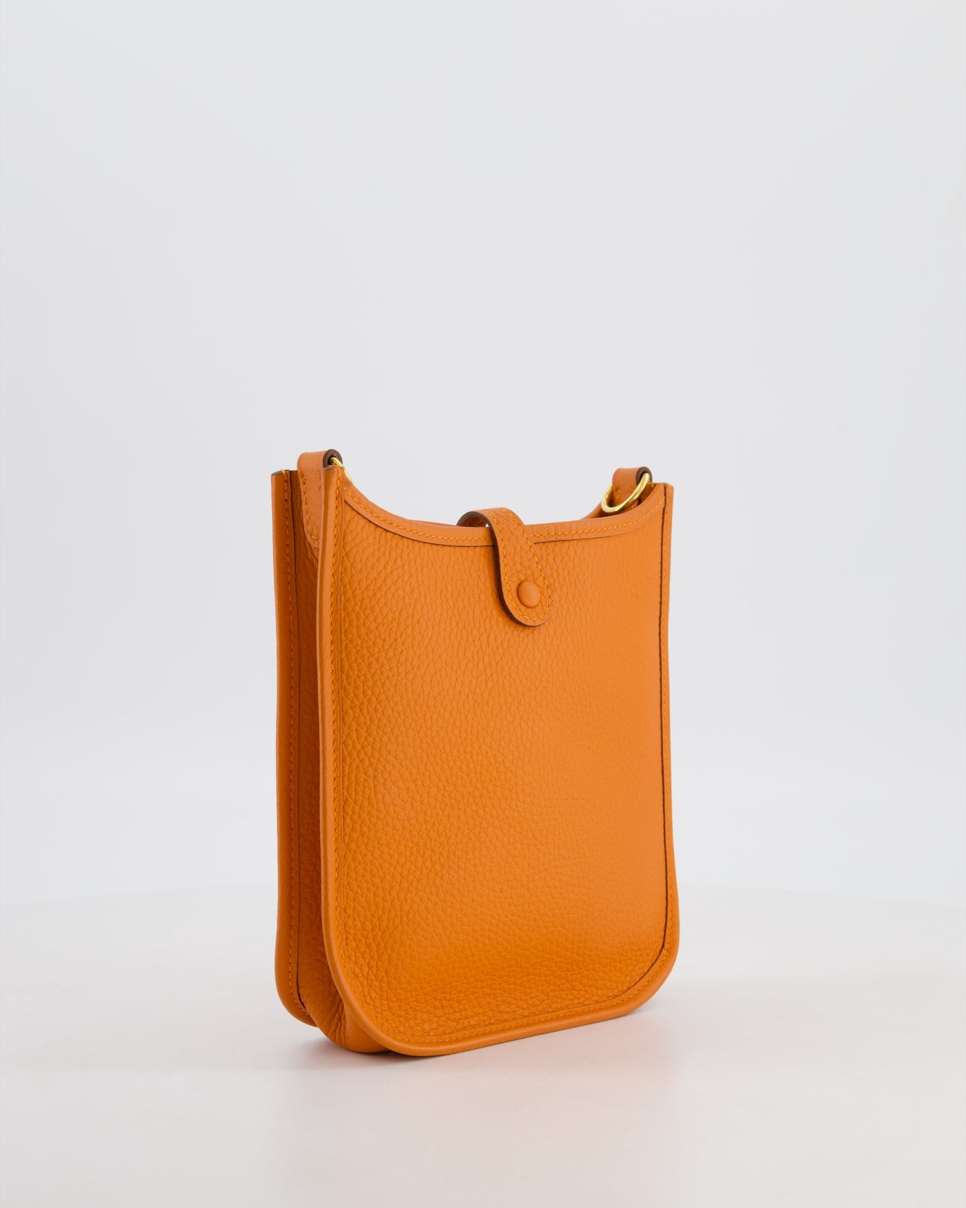 Hermes Mini Evelyne Bag in Orange Clemence Leather with Gold Hardware - Product Image 6