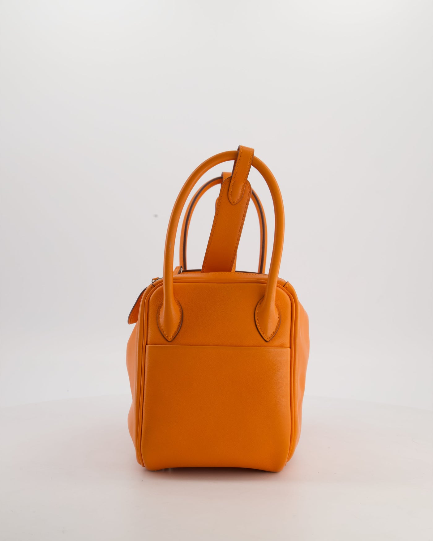 Hermes Lindy 26 Bag in Orange H Swift Leather with Palladium Hardware - Product Image 8