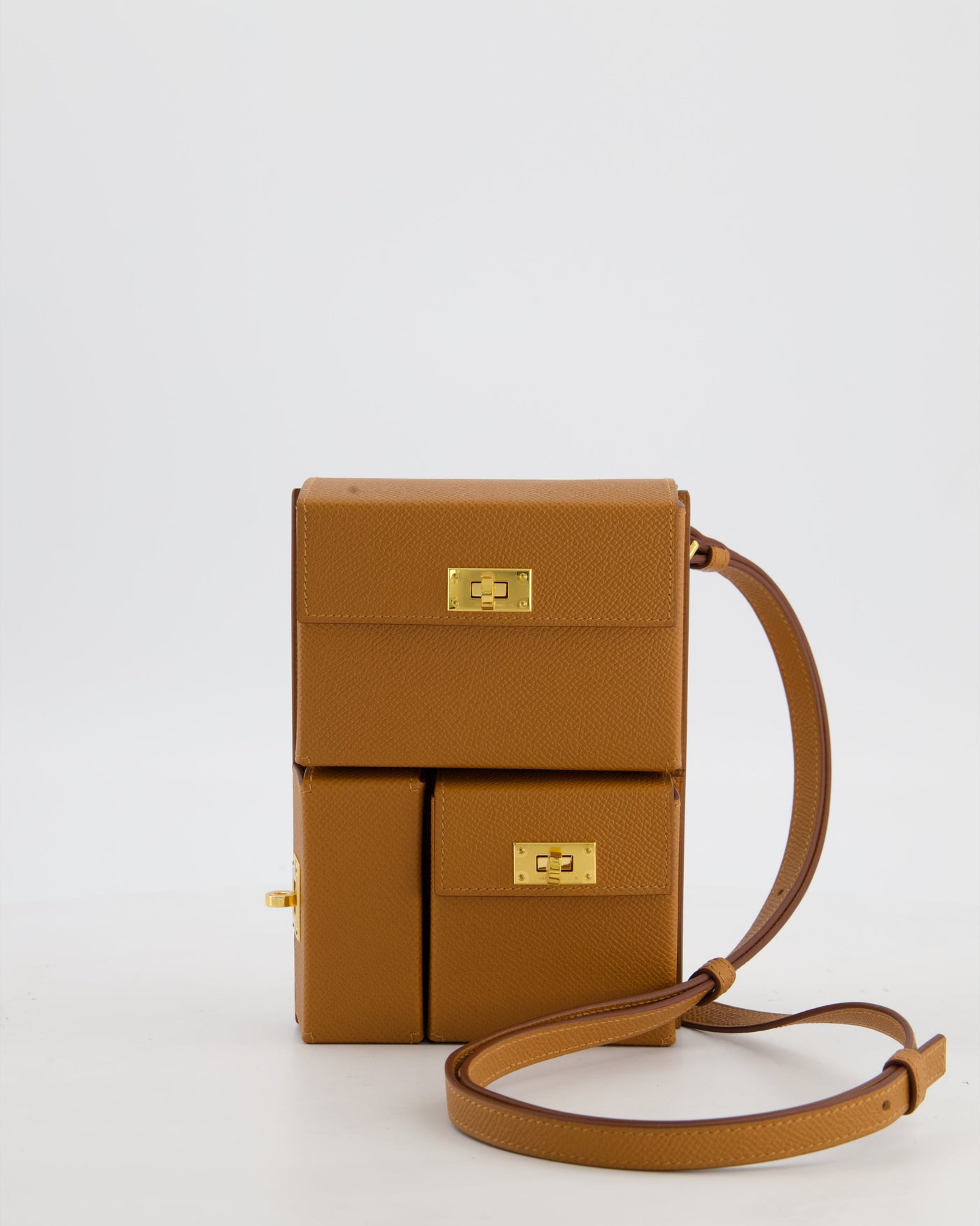 Hermes Kelly Multipocket To Go Pouch in Gold Epsom Leather with Gold Hardware | Studio Nafay
