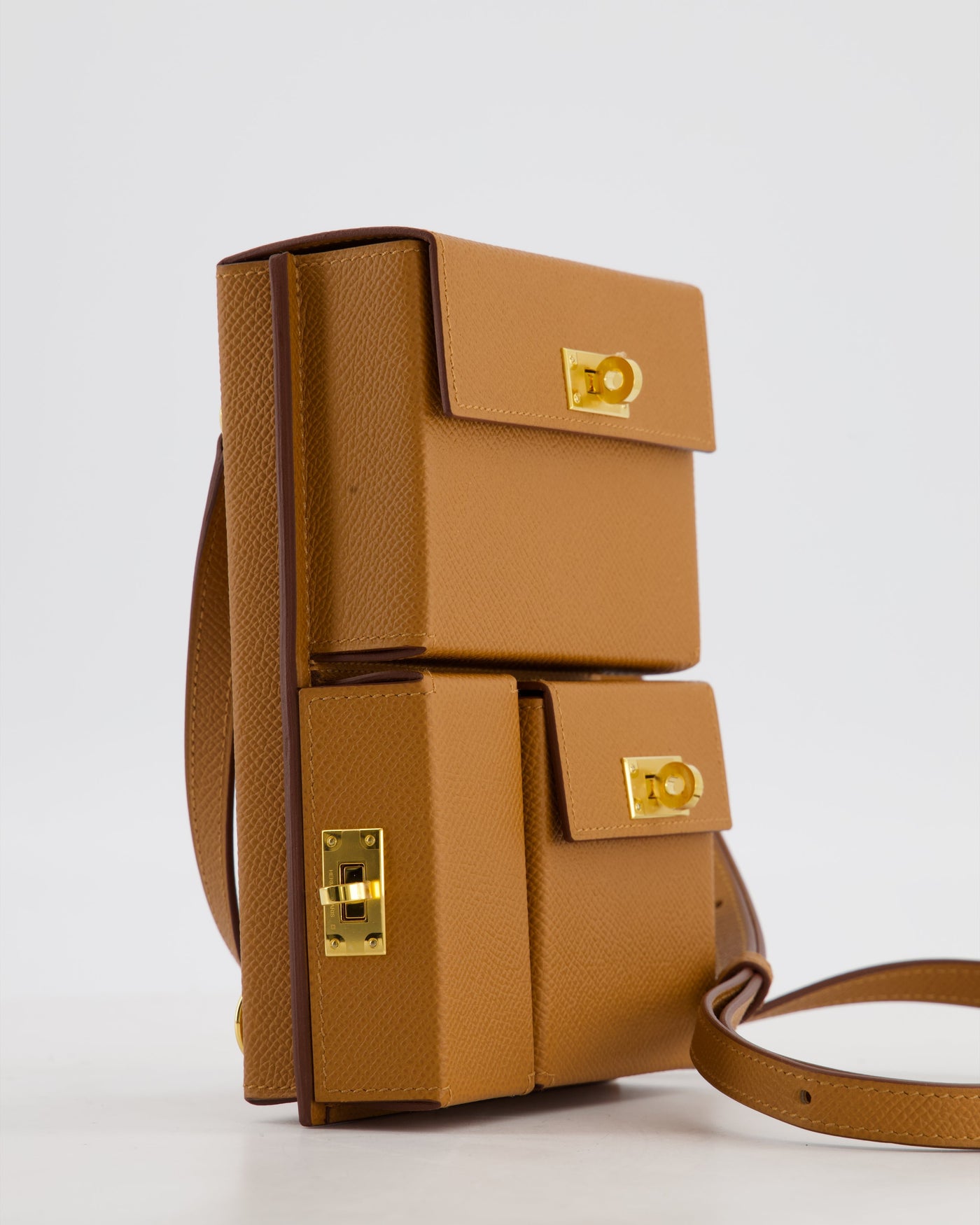 Hermes Kelly Multipocket To Go Pouch in Gold Epsom Leather with Gold Hardware - Product Image 11