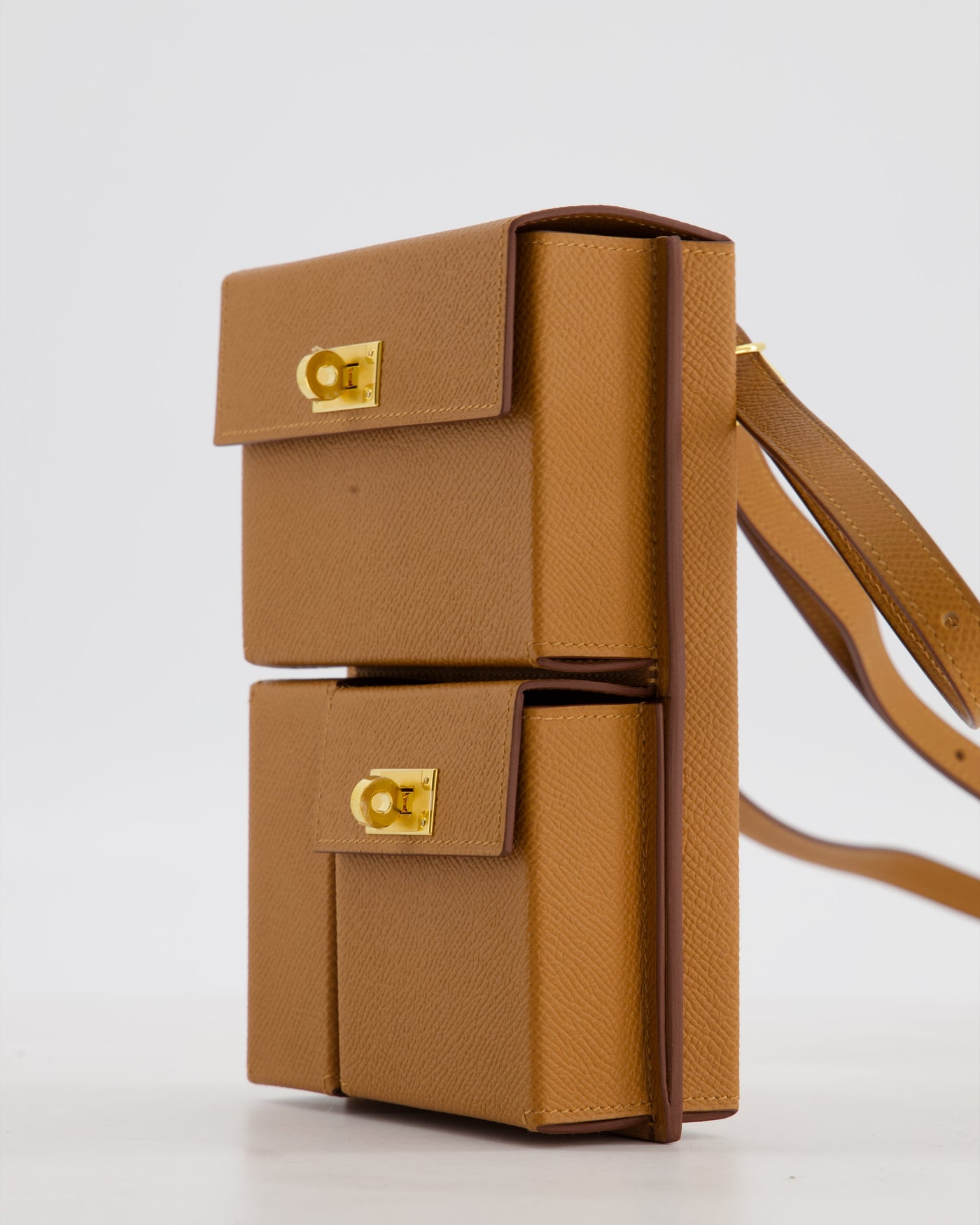 Hermes Kelly Multipocket To Go Pouch in Gold Epsom Leather with Gold Hardware - Product Image 12