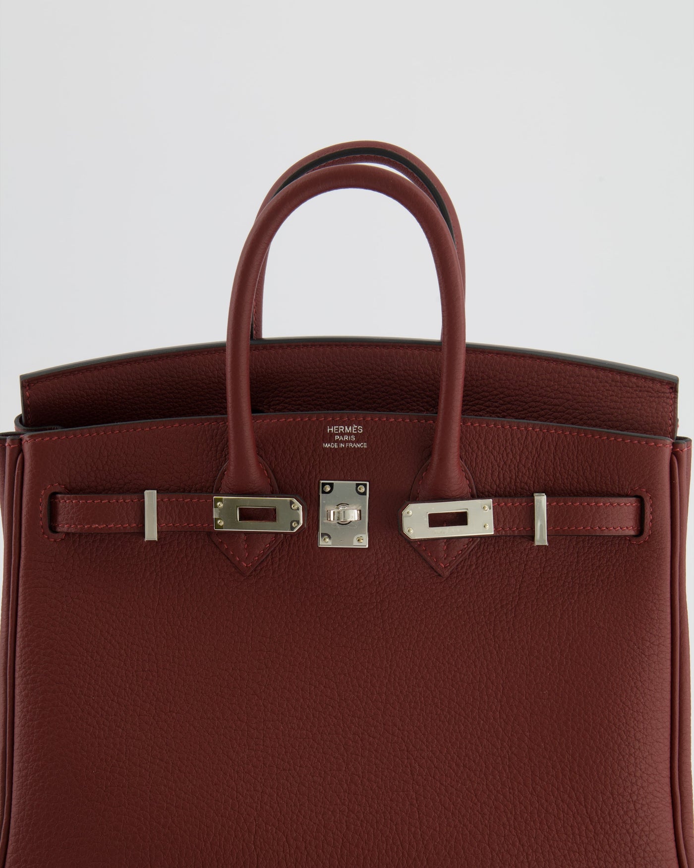 Hermes Birkin 25 Retourne Bag in Rouge H Veau Togo Leather with Palladium Hardware - Product Image 11