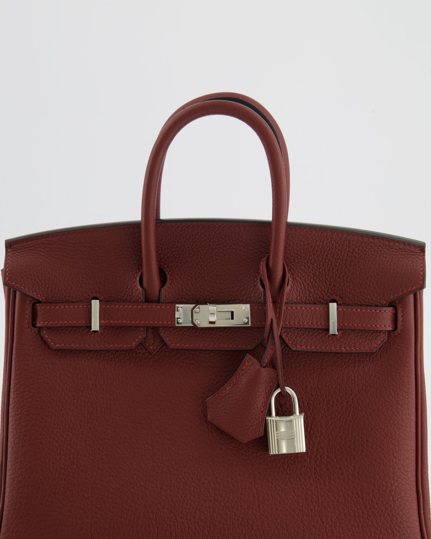 Hermes Birkin 25 Retourne Bag in Rouge H Veau Togo Leather with Palladium Hardware - Product Image 10