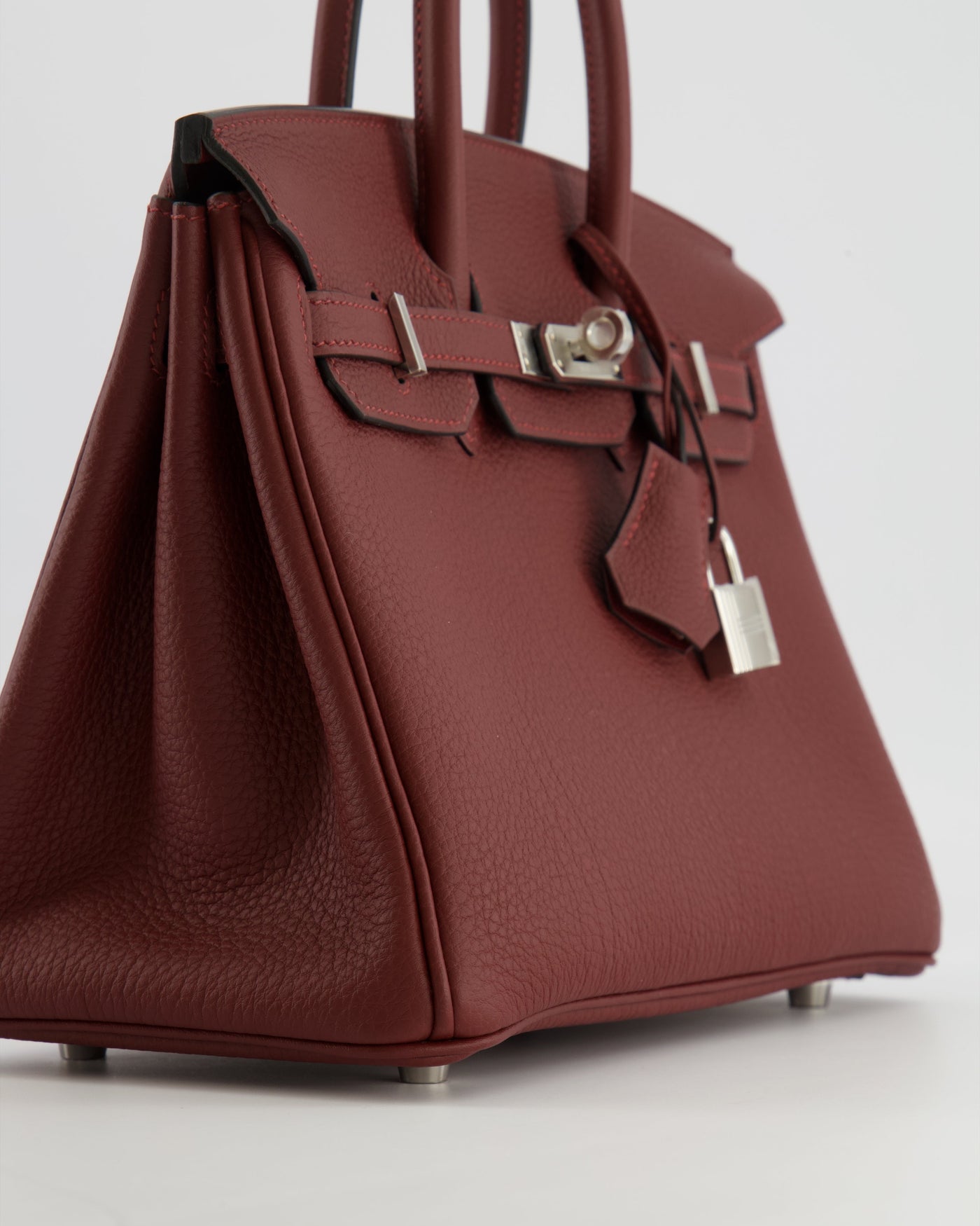 Hermes Birkin 25 Retourne Bag in Rouge H Veau Togo Leather with Palladium Hardware - Product Image 12