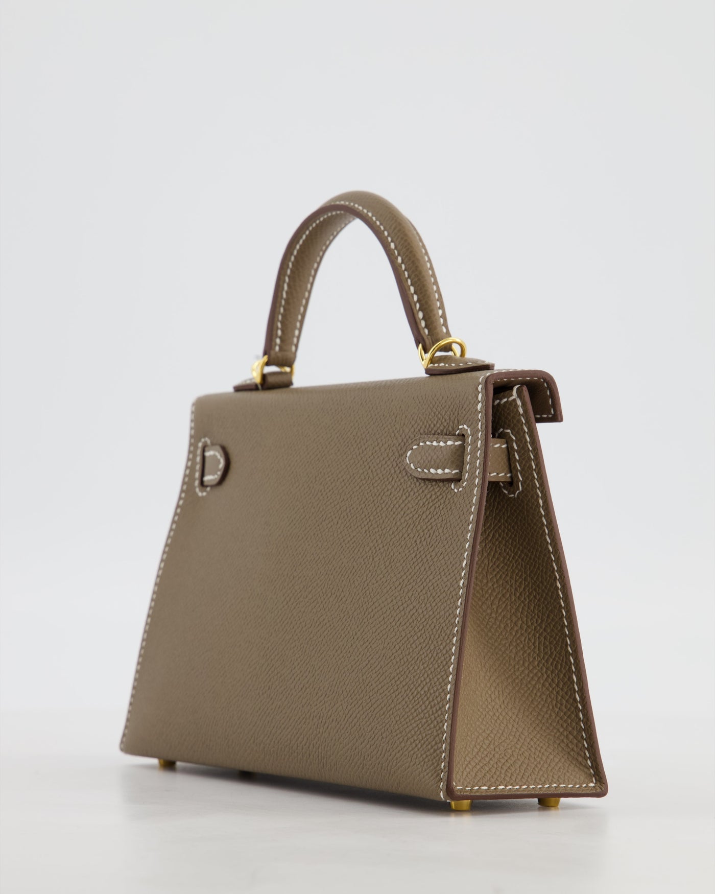 *HOT* Hermes Mini Kelly II 20 Bag in Etoupe Epsom Leather with Gold Hardware - Product Image 16