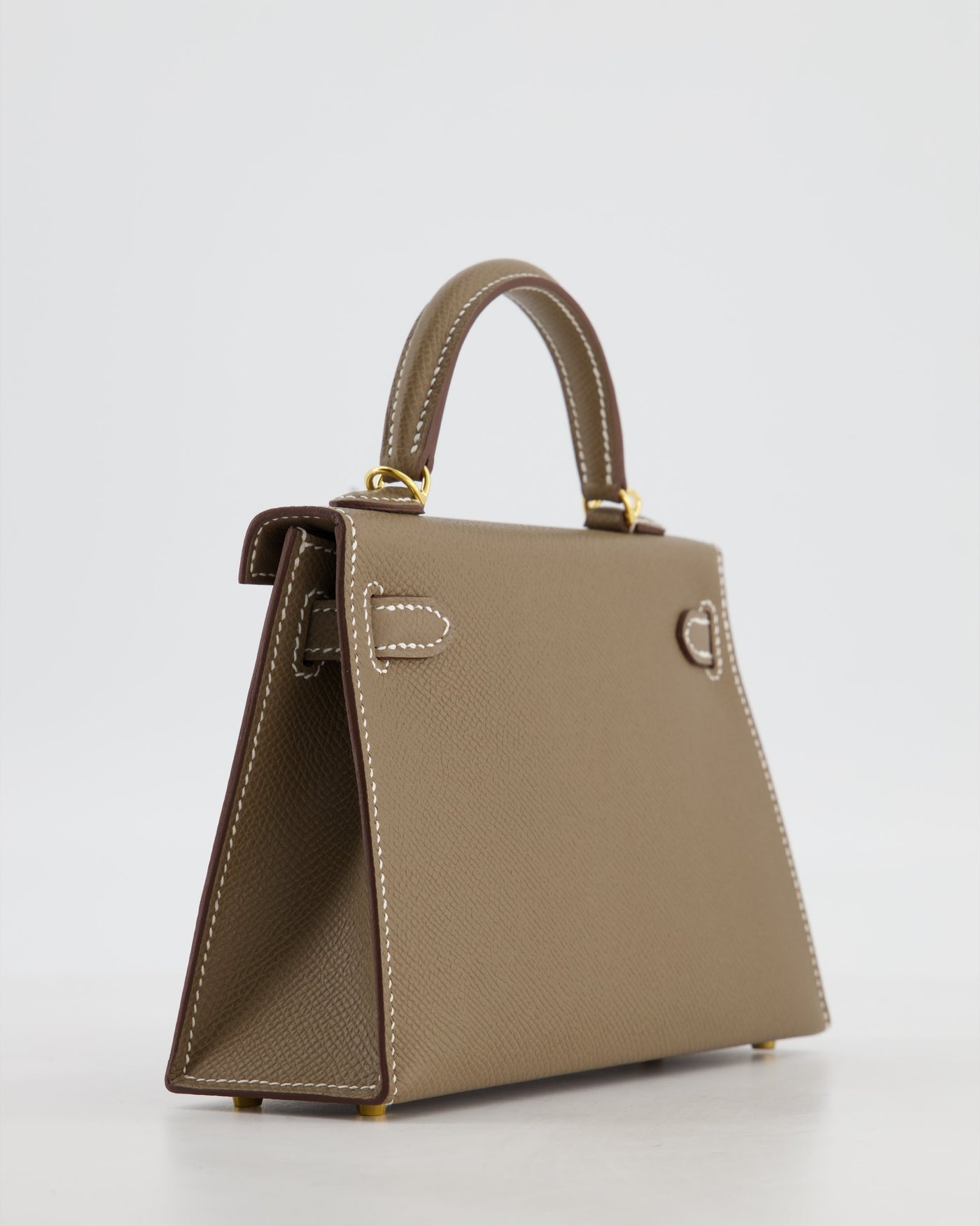 *HOT* Hermes Mini Kelly II 20 Bag in Etoupe Epsom Leather with Gold Hardware - Product Image 17