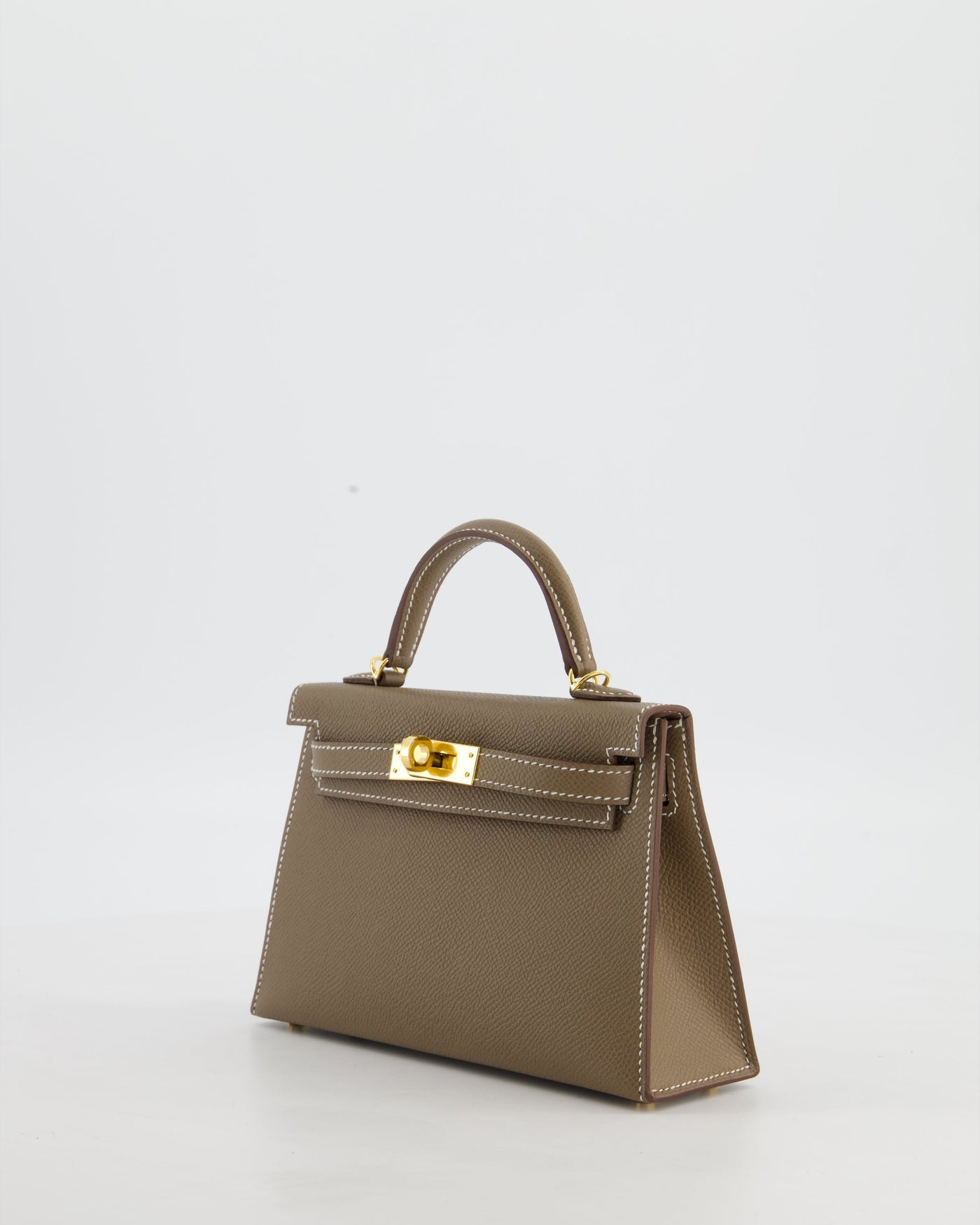 *HOT* Hermes Mini Kelly II 20 Bag in Etoupe Epsom Leather with Gold Hardware - Product Image 13