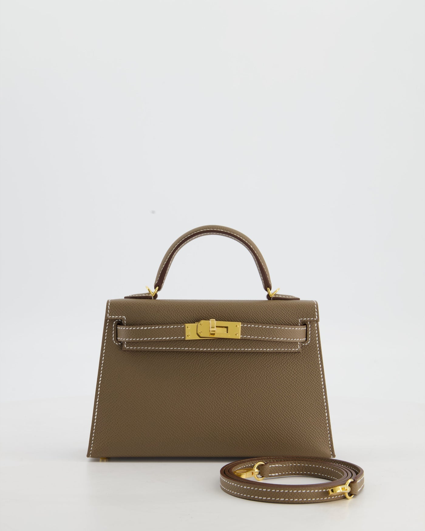 *HOT* Hermes Mini Kelly II 20 Bag in Etoupe Epsom Leather with Gold Hardware - Product Image 4