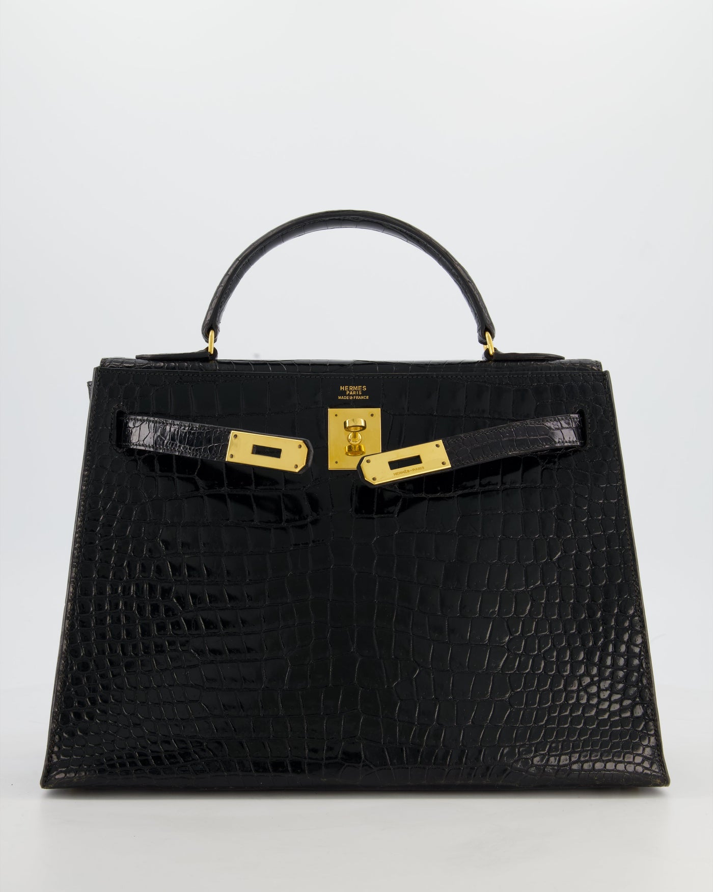 *HOT* Hermes Kelly 32 Sellier Bag in Noir Porosus Crocodile Leather with Gold Hardware - Product Image 2