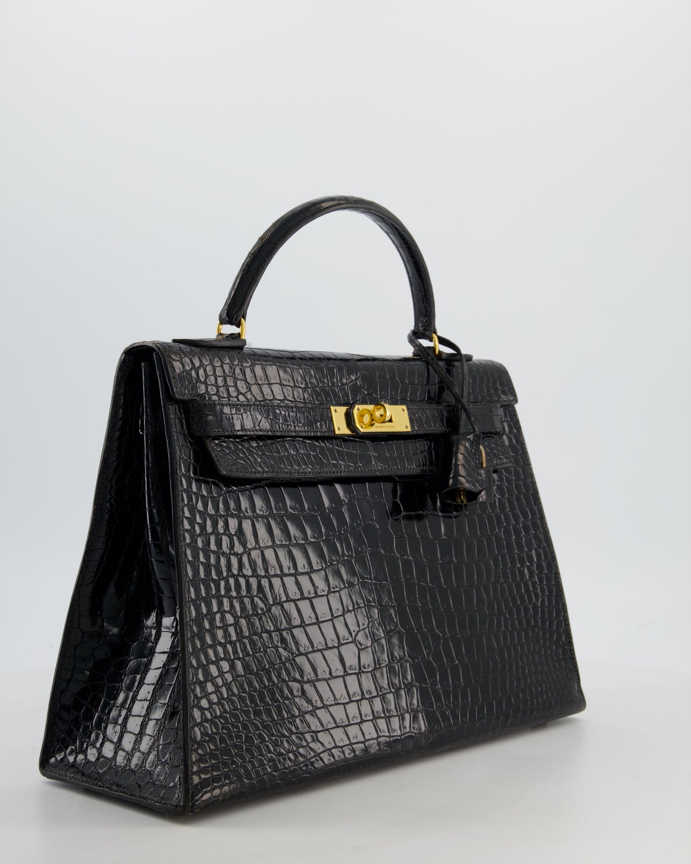 *HOT* Hermes Kelly 32 Sellier Bag in Noir Porosus Crocodile Leather with Gold Hardware - Product Image 3