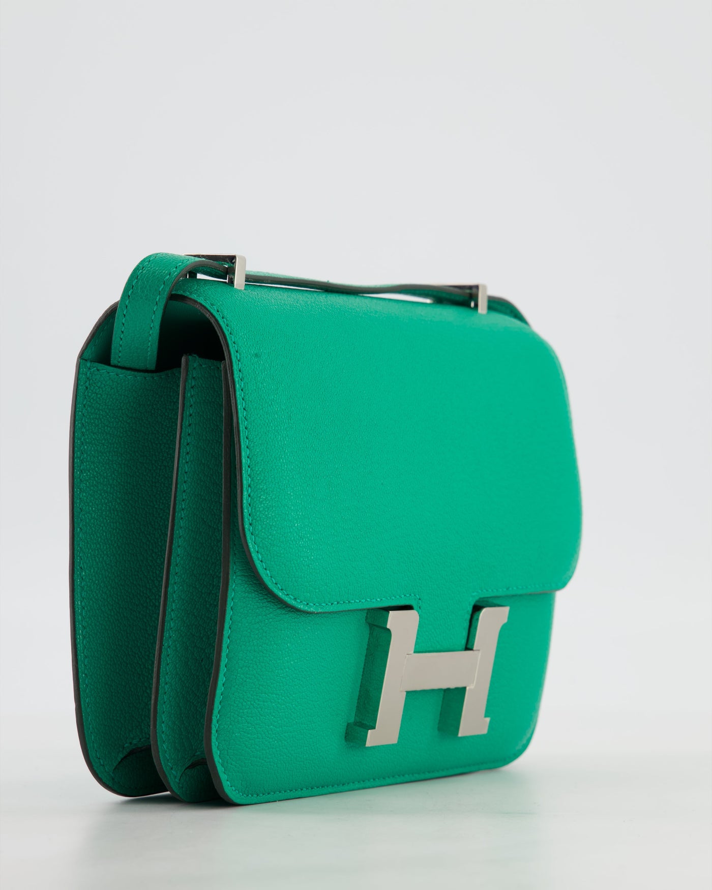 Hermes Mini Constance III Miroir 18 Bag in Menthe Chevre Mysore Leather with Palladium Hardware - Product Image 10