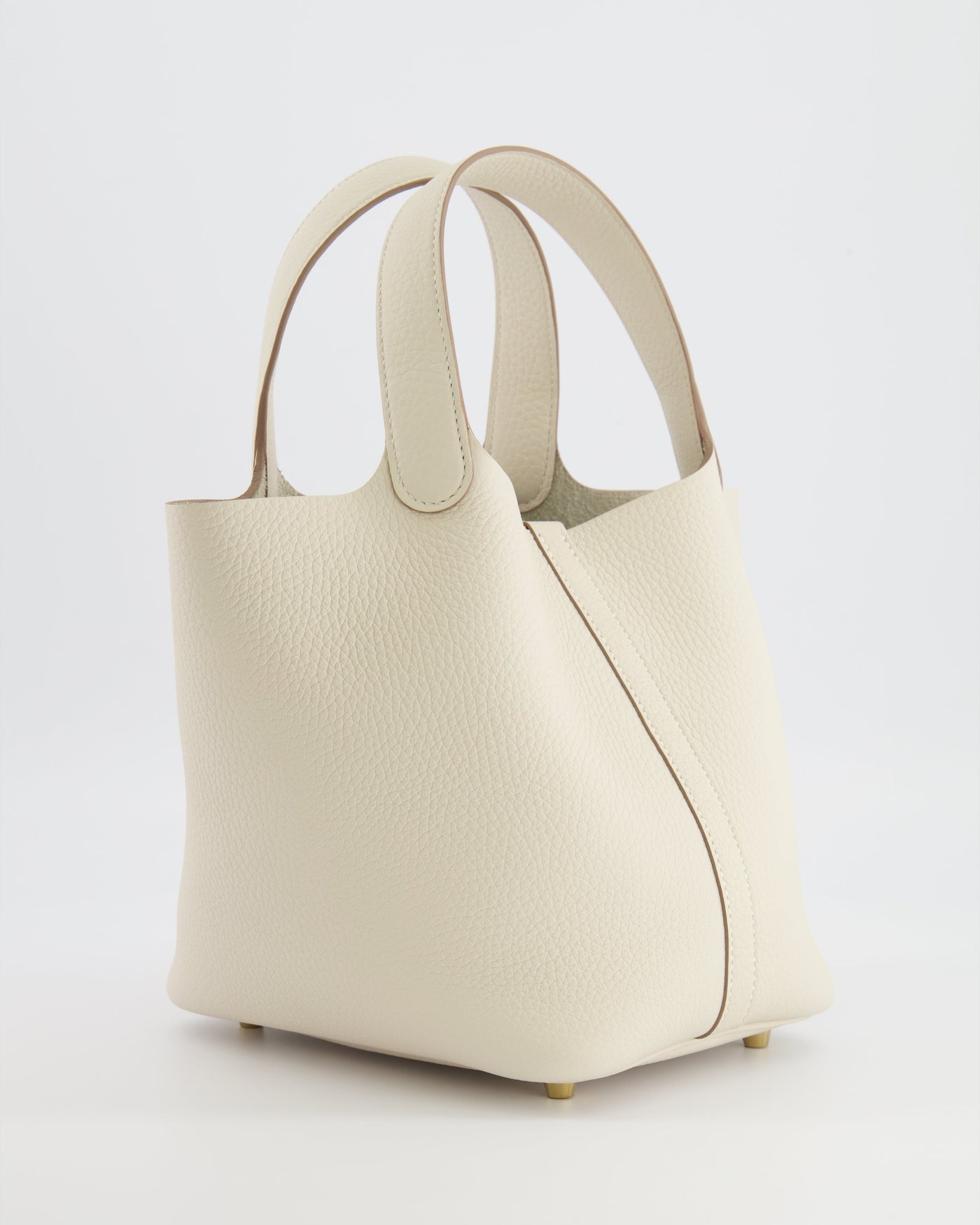 *RARE* Hermes Picotin Lock 18 Bag in Craie Clemence Leather with Gold Hardware - Product Image 6