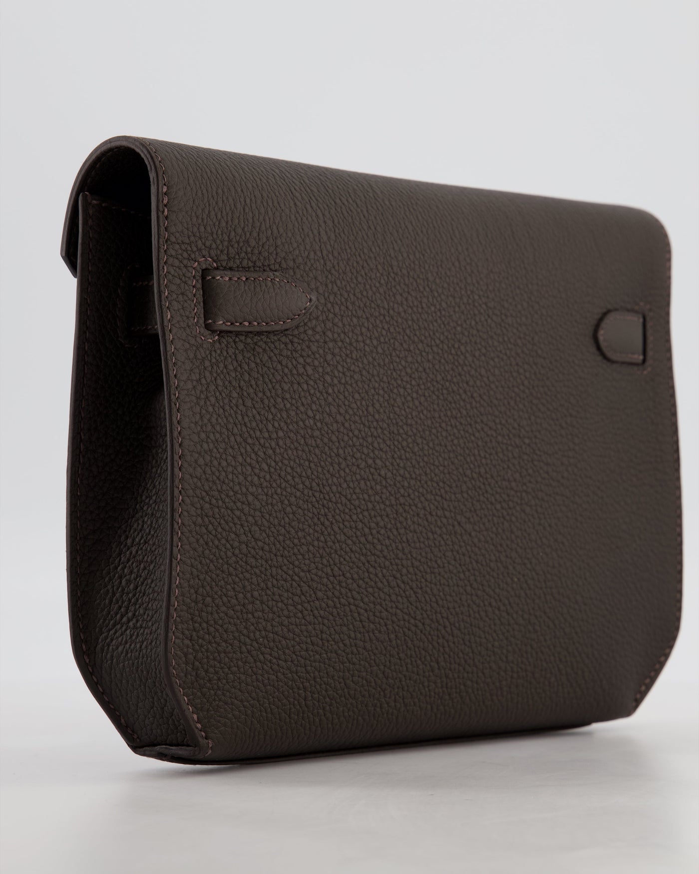 *RARE* Hermes Kelly Depeches 25 Bag in Bai Brun Togo Leather with Palladium Hardware - Product Image 13