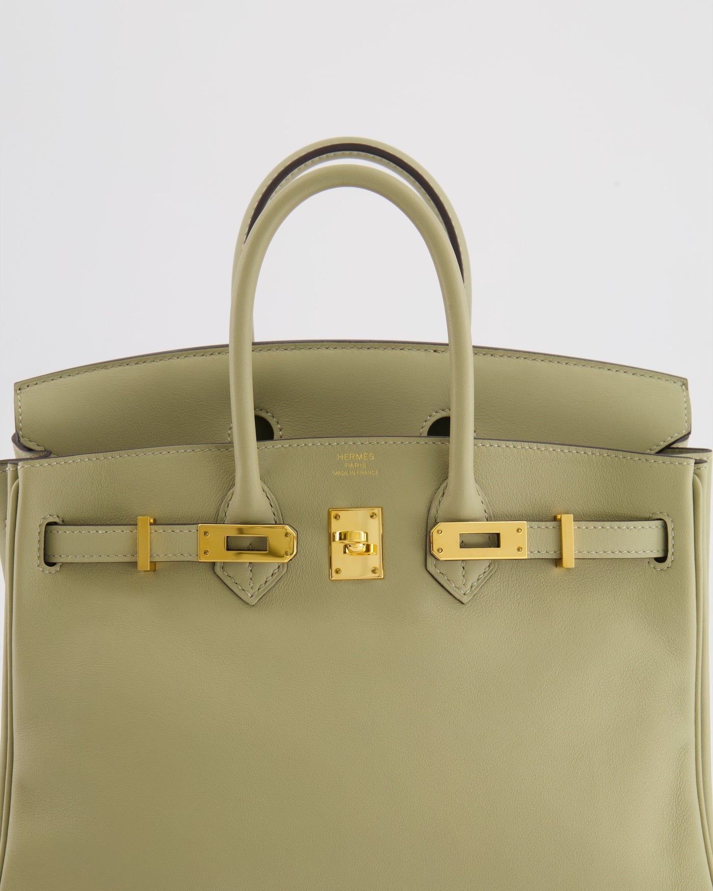 Hermes Birkin 25 Retourne Bag in Sauge Swift Leather with Gold Hardware - Product Image 11